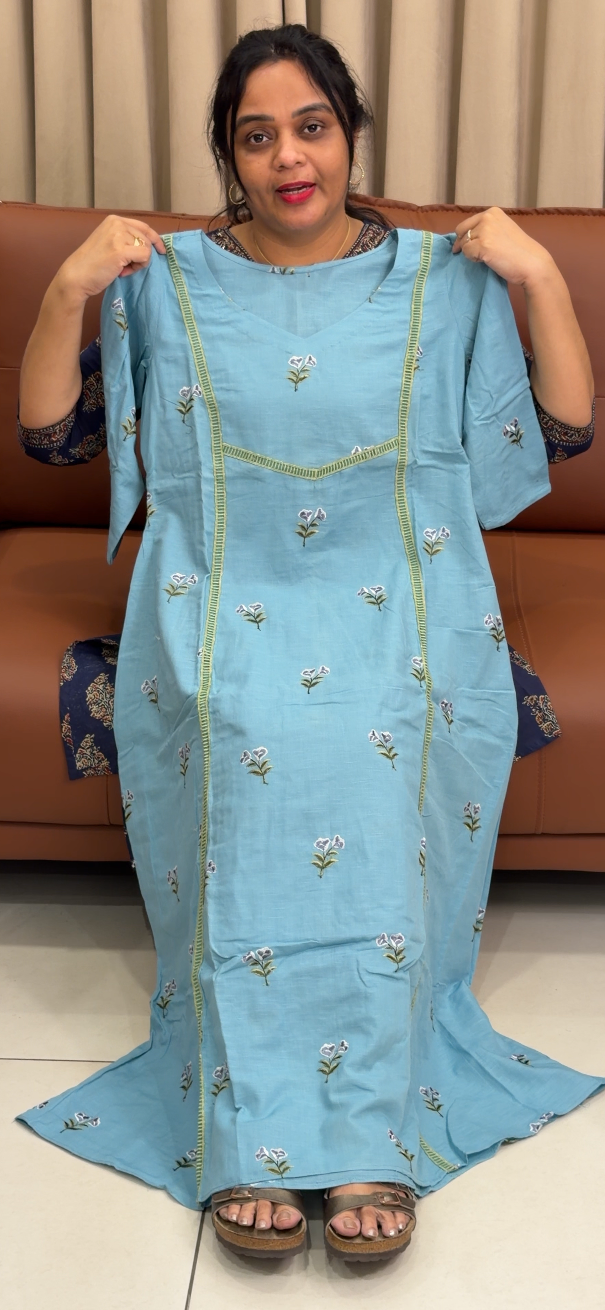 IHA'S IN-HOUSE COTTON LINEN LONG TOPS - IHA 36105