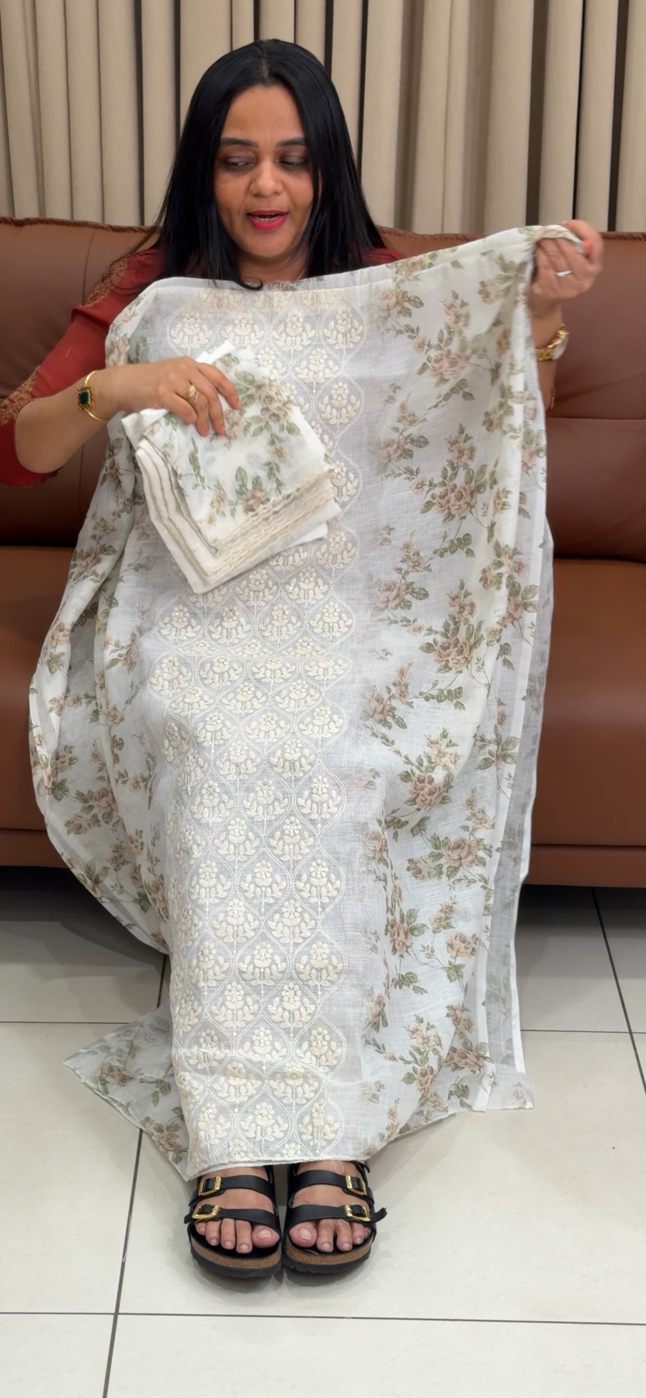 LINEN UNSTITCHED SALWAR SUITS - IHA 34700