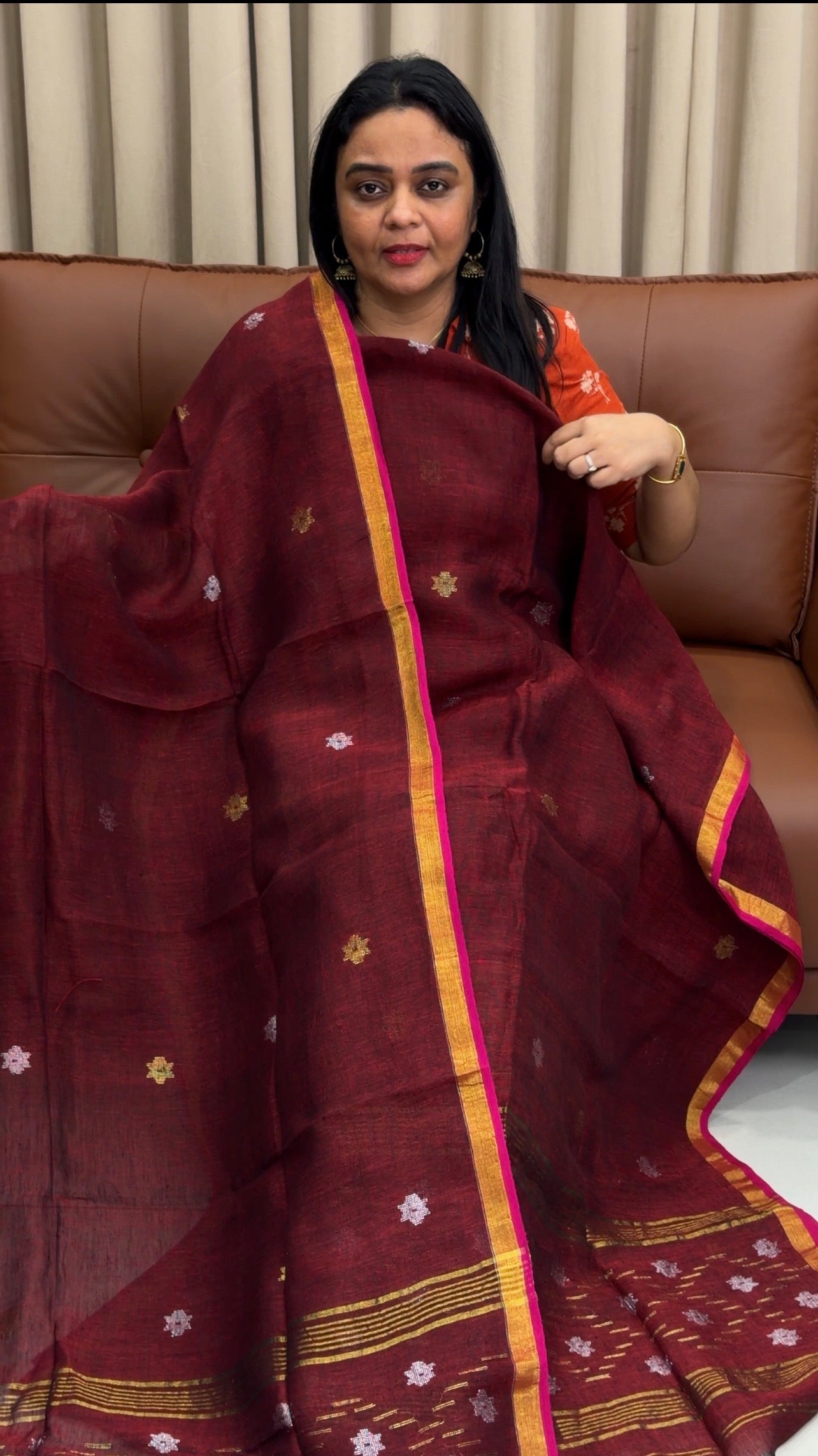 JAMDANI LINEN UNSTITCHED SALWAR SUITS - IHA 33608