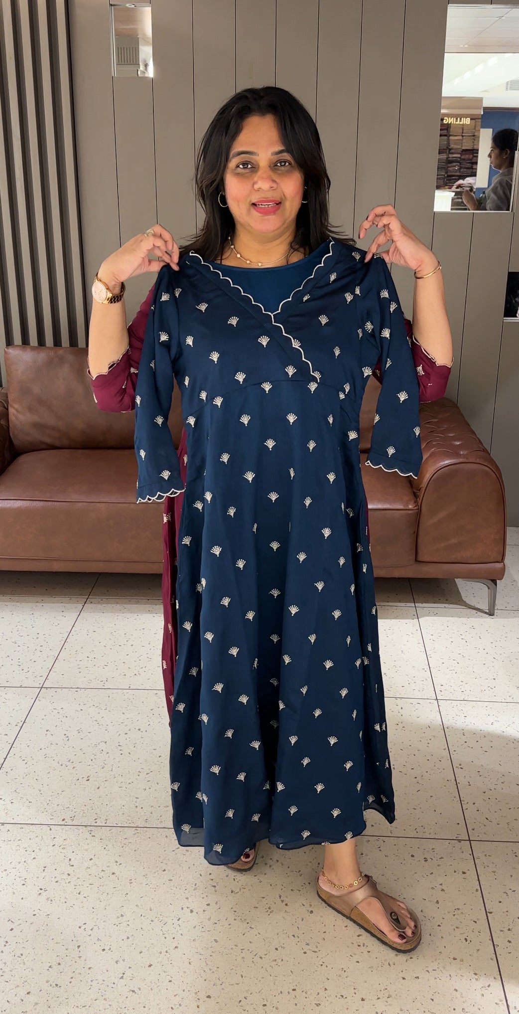 IHA'S IN-HOUSE SEMI RAW SILK LONG TOPS - IHA 27125
