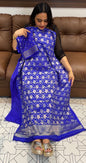 SEMI BANARASI  UNSTITCHED SALWAR SUITS - IHA 18416