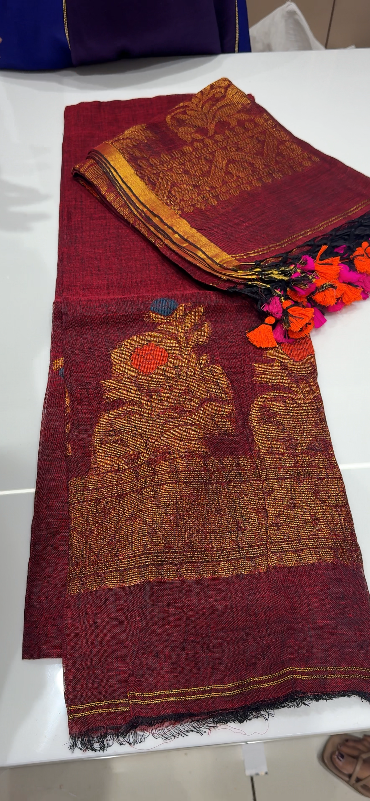 LINEN JAMDANI UNSTITCHED SALWAR -  IHA 35446