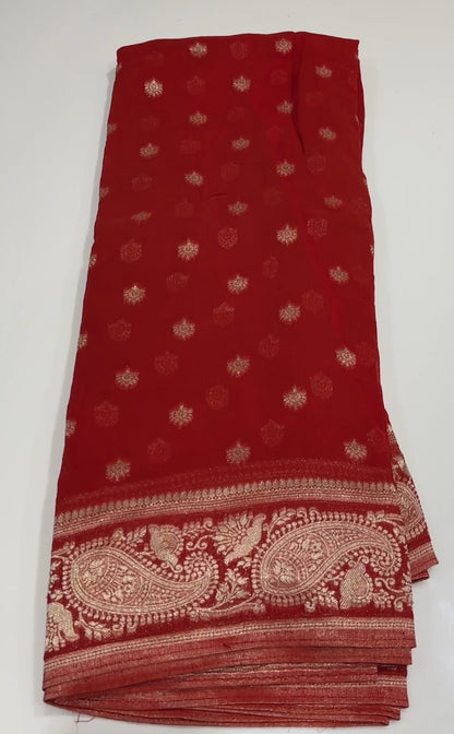 VISCOSE GEORGETTE SAREES - IHA 18670