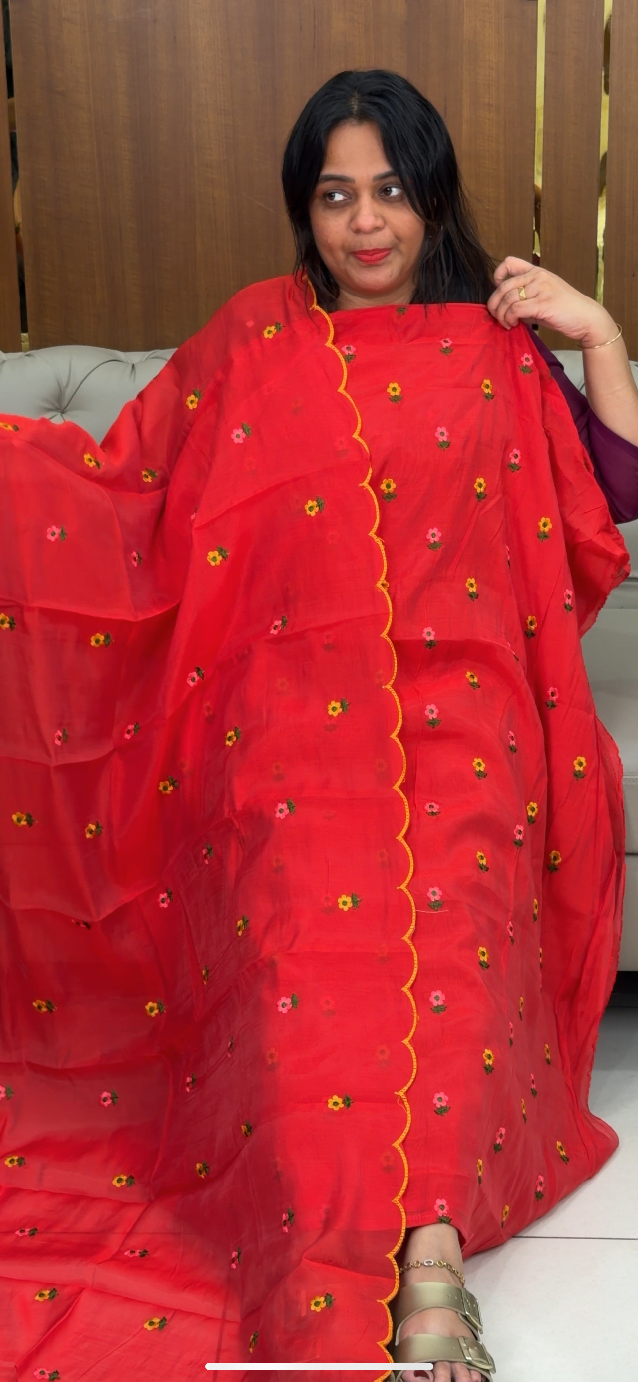 MALAI CHANDERI UNSTITCHED SALWAR SUITS - IHA 32226