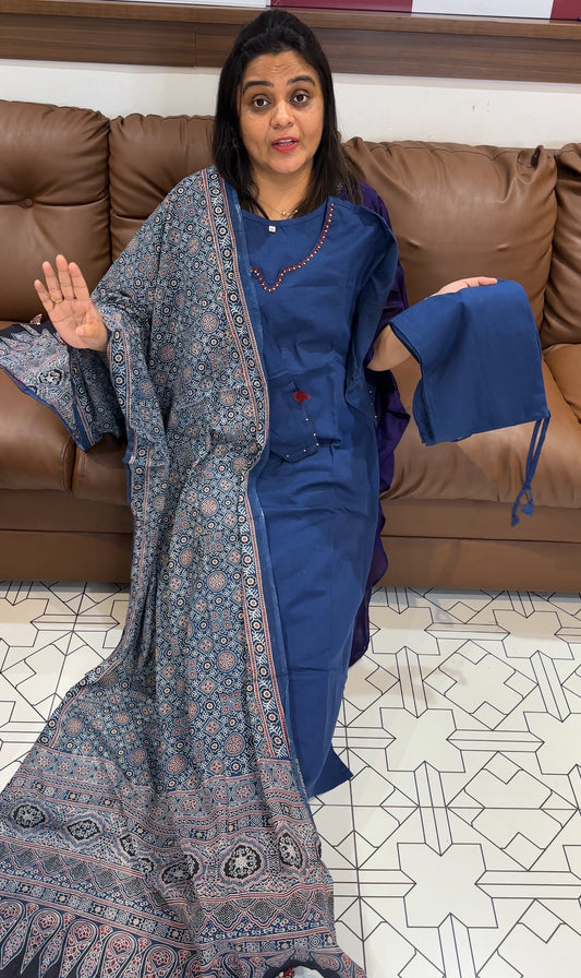 COTTON TOP, BOTTOM AND DUPATTA - IHA 28151