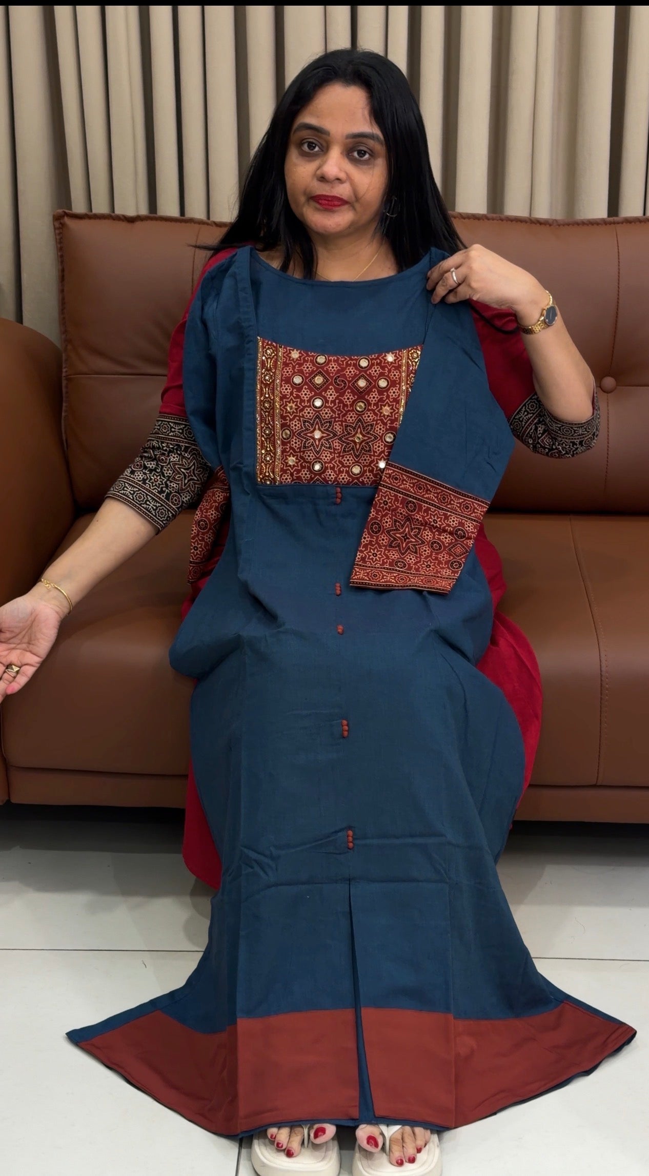 IHA'S IN-HOUSE HANDLOOM COTTON ALINE TOPS - IHA 34457