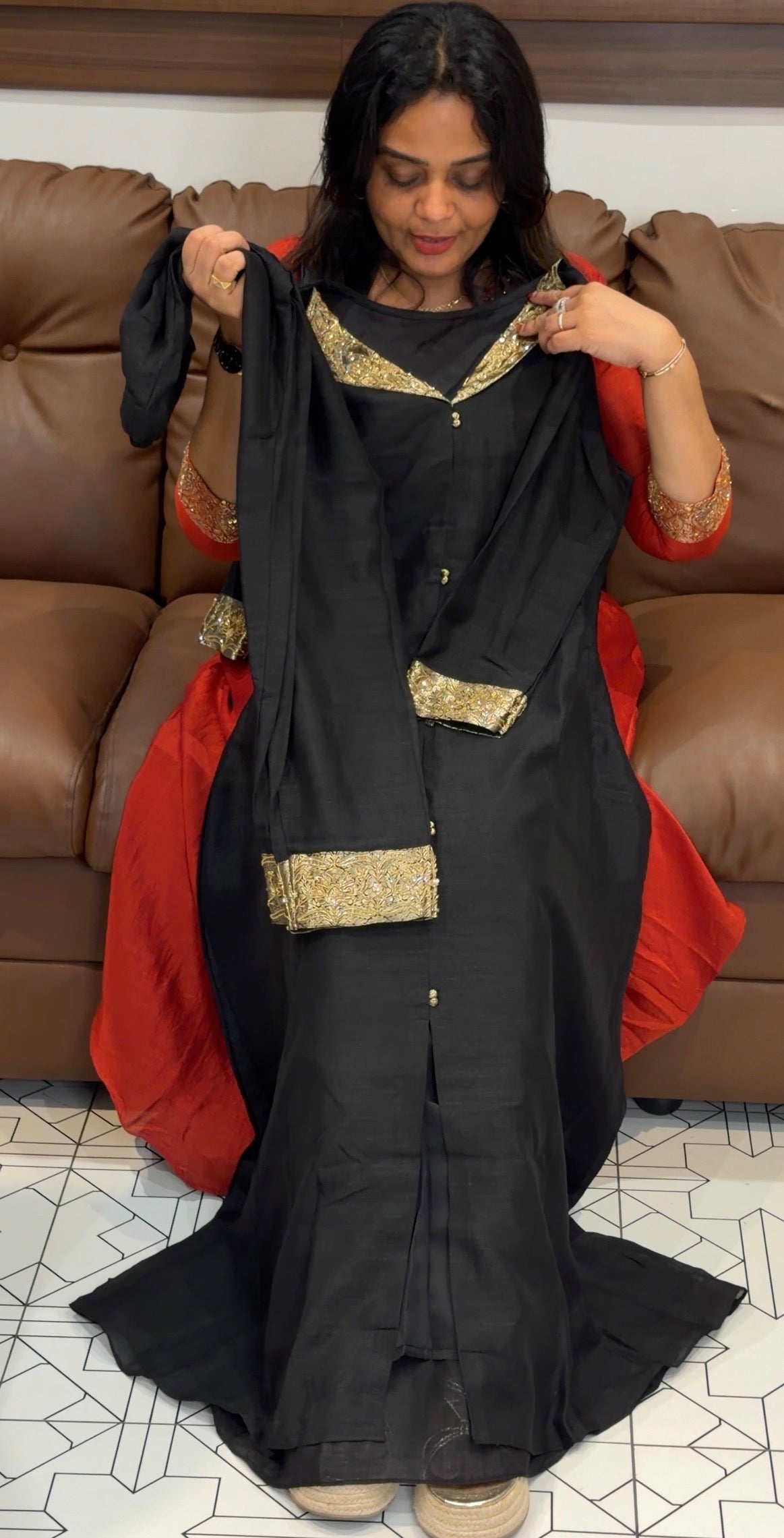 IHA'S IN-HOUSE SEMI RAW SILK CO-ORDS SETS - IHA 31175