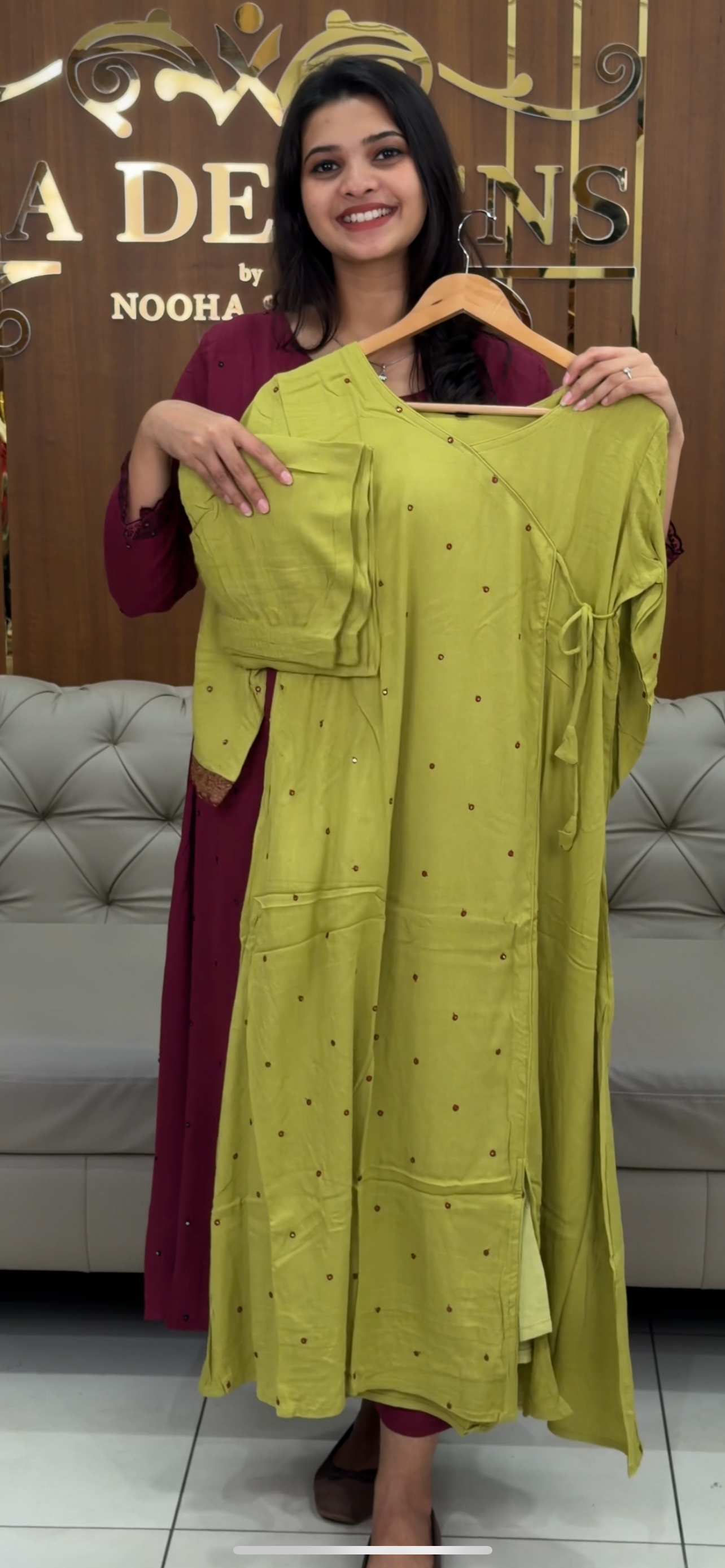 CRUSHED RAYON LONG TOP AND BOTTOM - IHA 30793