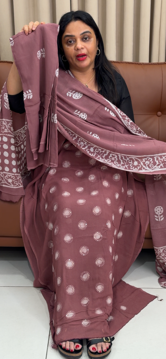 BATIK PRINTED UNSTITCHED SALWAR SUITS - IHA 34208