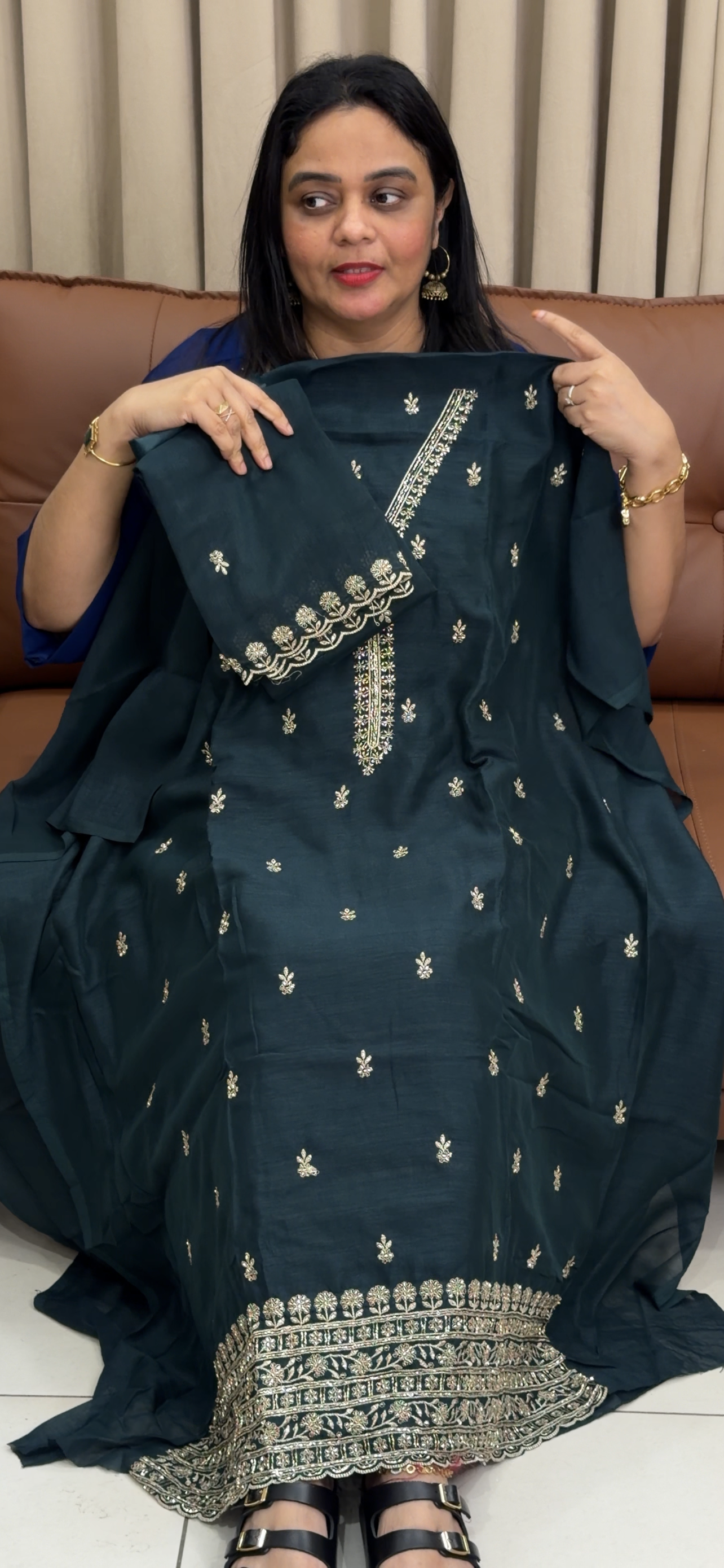 SEMI RAW SILK UNSTITCHED SALWAR SUITS - IHA 34128