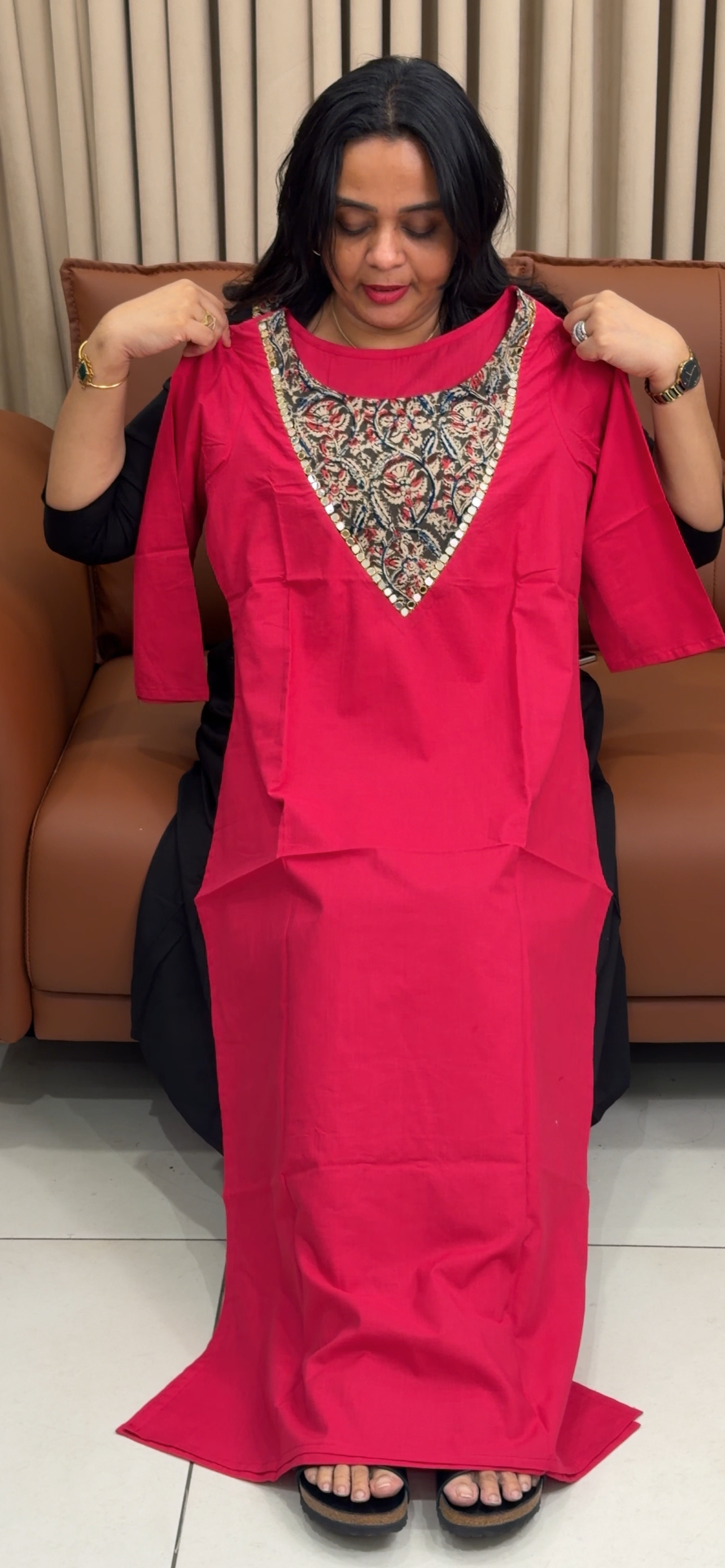 IHA'S IN-HOUSE COTTON SLITTED TOPS - IHA 34872