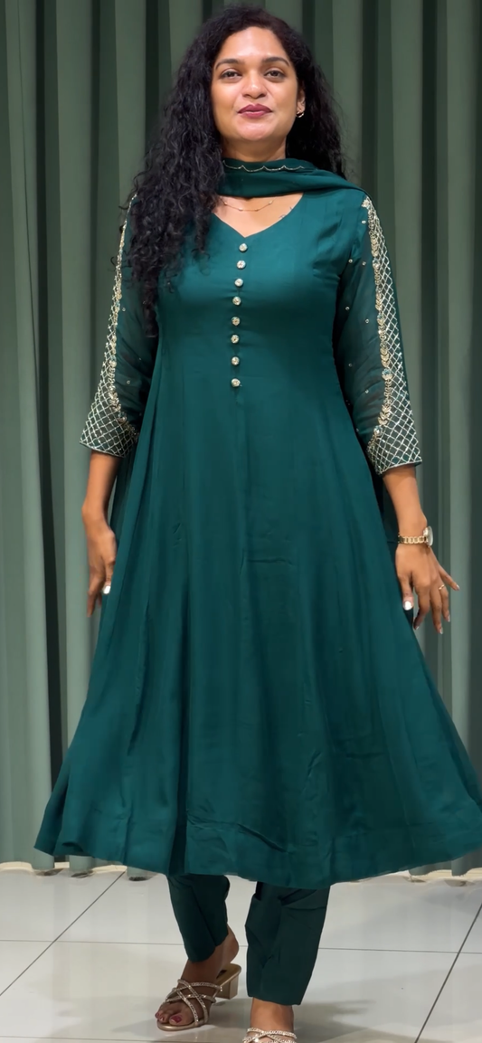 PARTY WEAR TOP, BOTTOM AND DUPATTA - IHA 32779