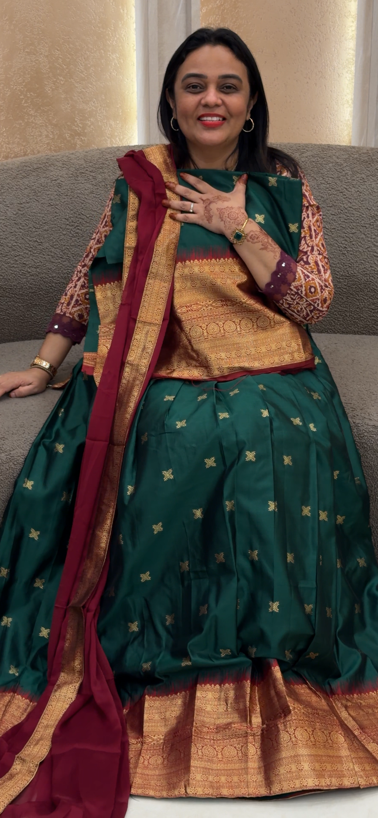 SEMI STITCHED DHAVANI SETS - IHA 33062