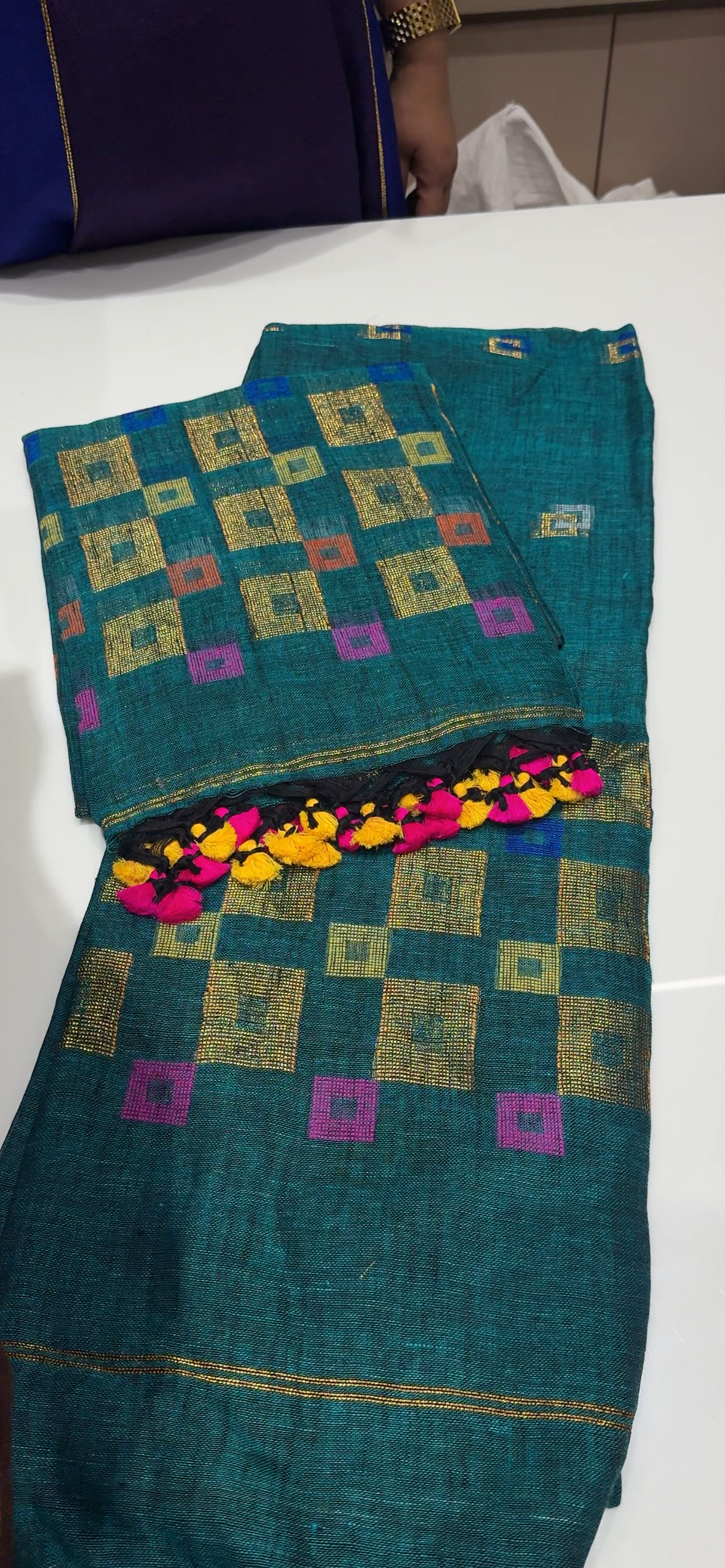 LINEN JAMDANI UNSTITCHED SALWAR -  IHA 35446