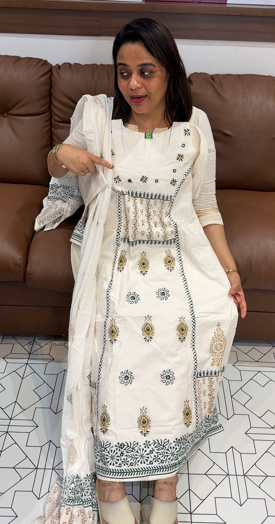 COTTON TOP, BOTTOM AND DUPATTA - IHA 24708