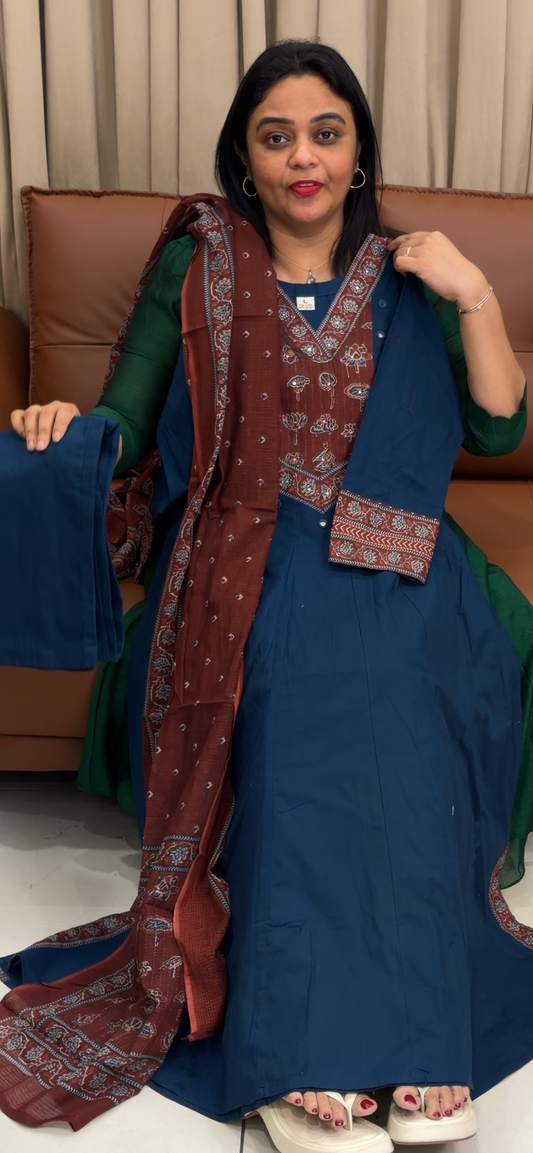 ANARKALI TOP, BOTTOM AND DUPATTA - IHA 33797