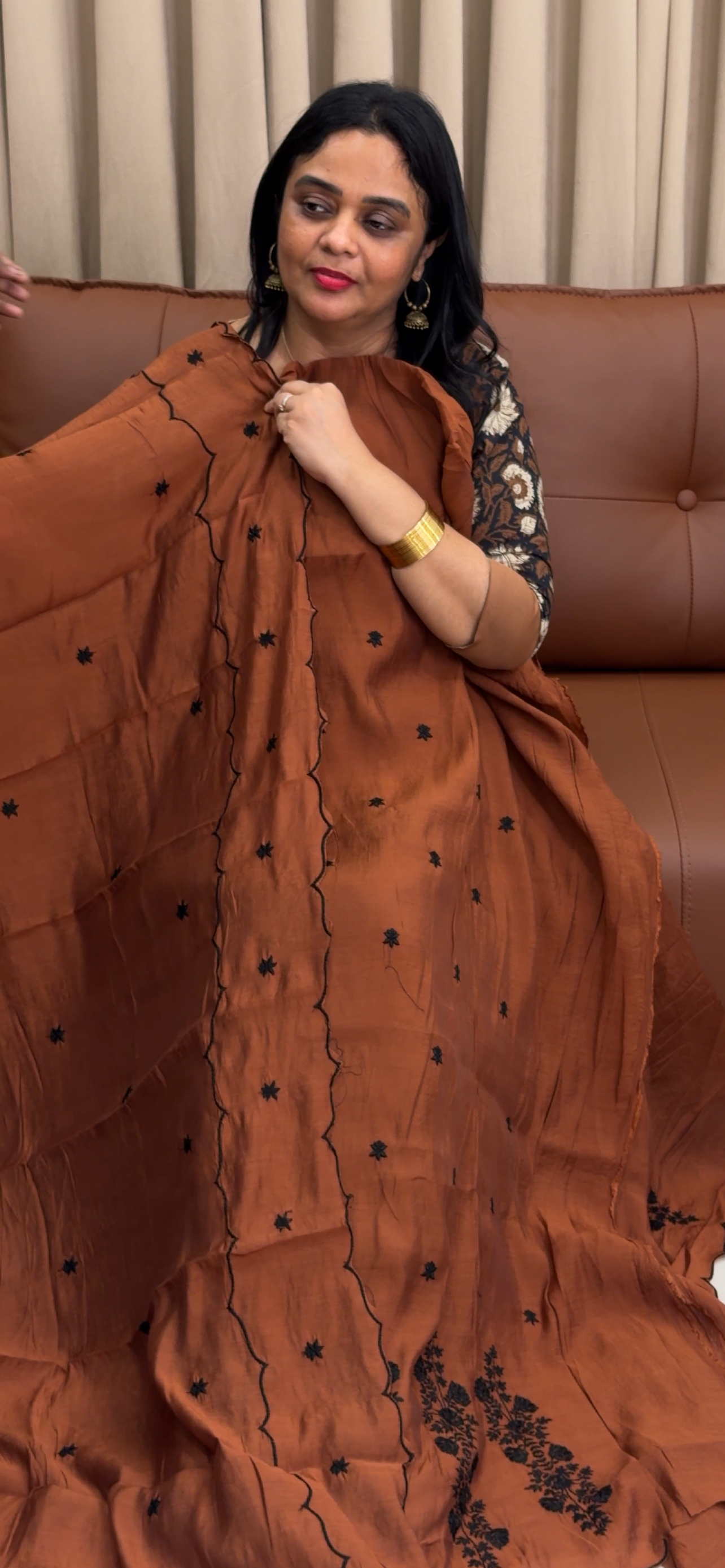 MUL CHANDERI UNSTITCHED SALWAR SUITS - IHA 34134