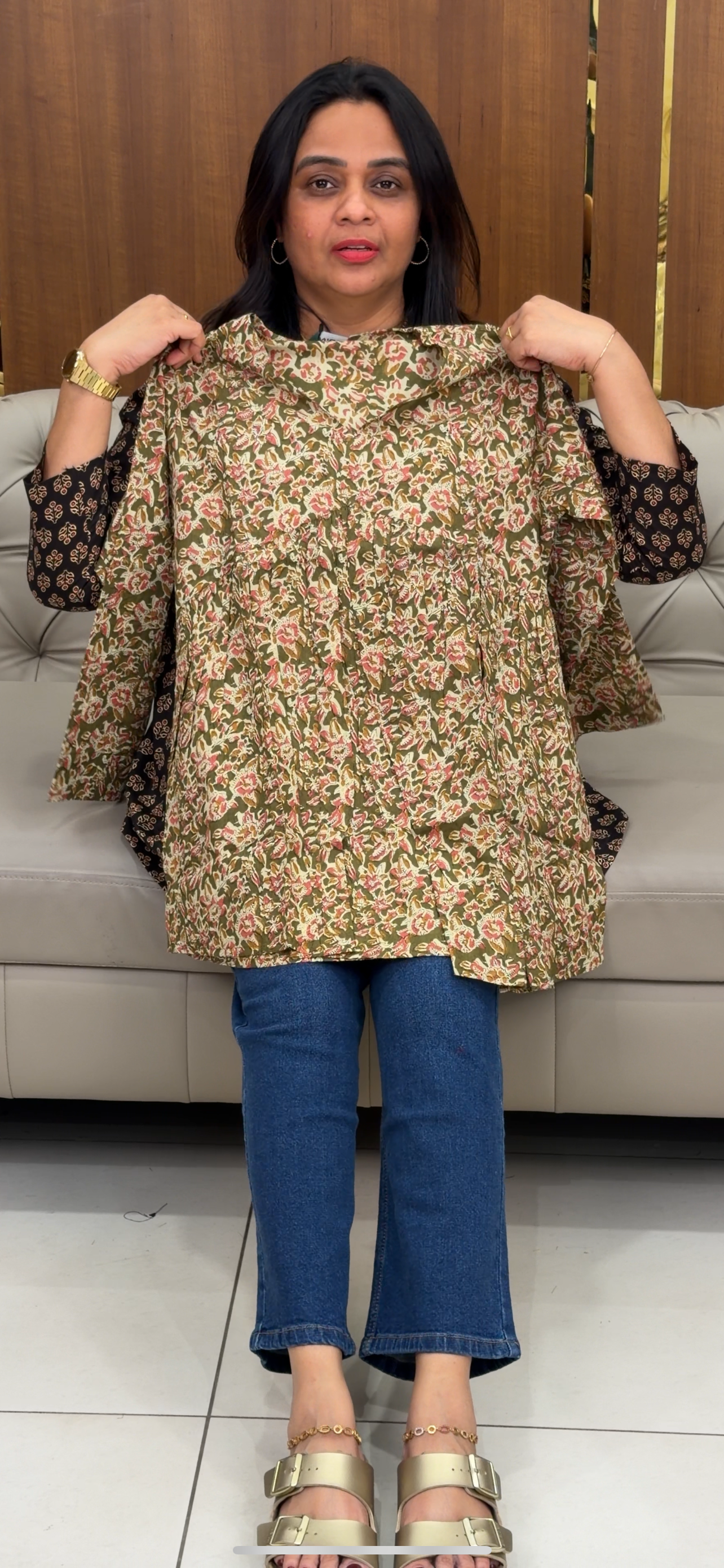 PRINTED SHORT TOPS - IHA 32966
