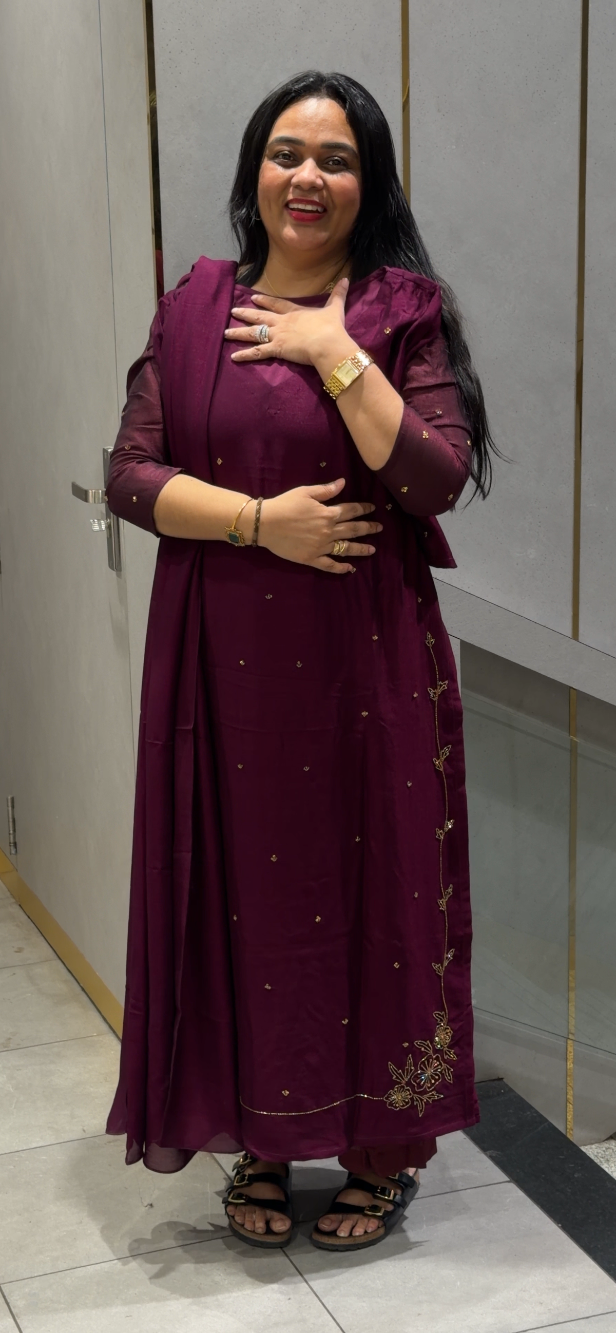 IHA'S IN-HOUSE SEMI RAW SILK TOP, BOTTOM AND DUPATTA - IHA 35293