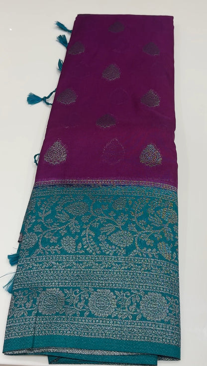 SEMI BANARASI  SAREES - IHA 16798