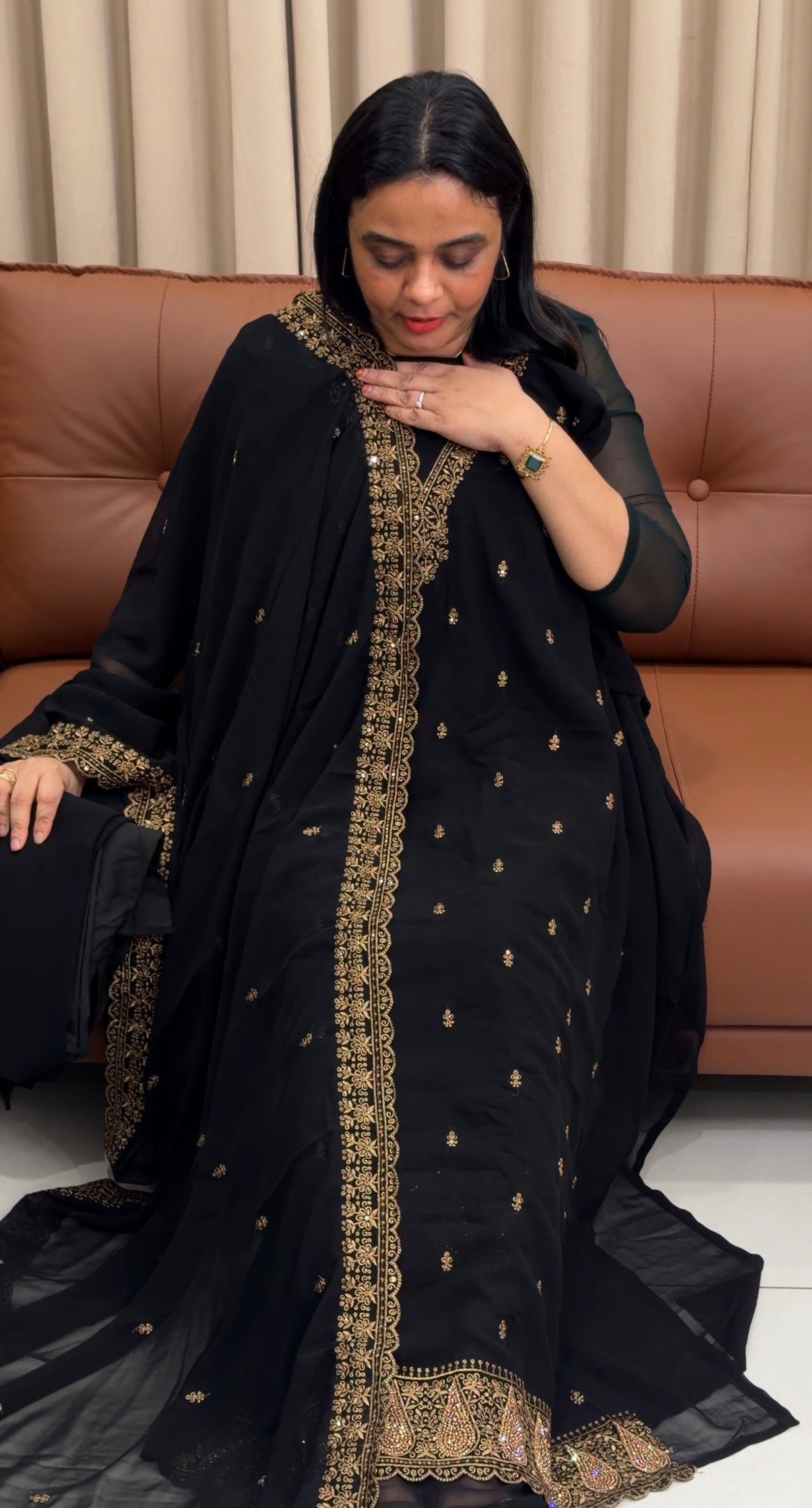 SEMI PARTY WEAR UNSTITCHED SALWAR SUITS - IHA 33595