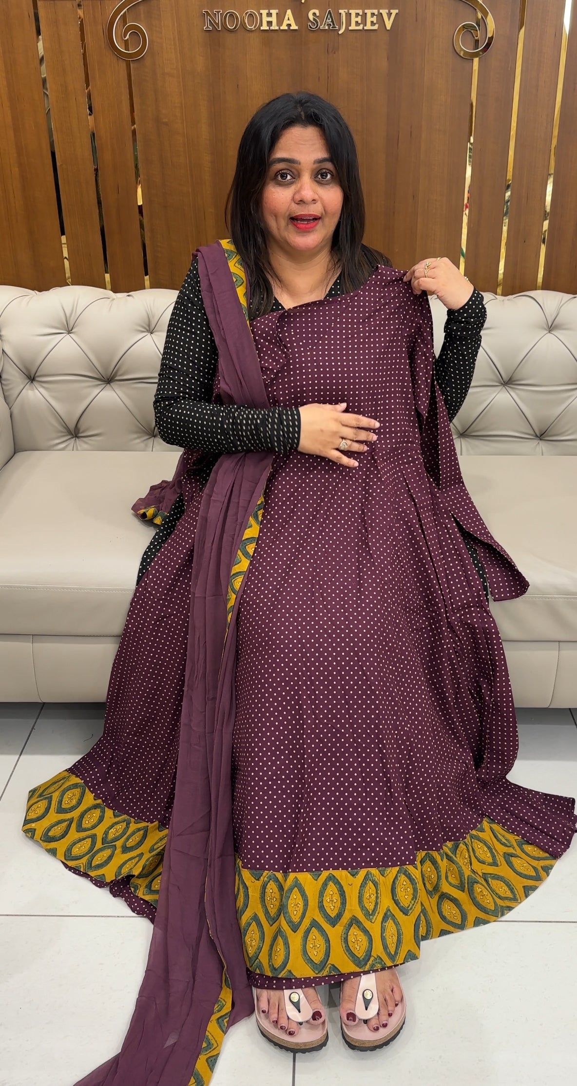 IHA'S IN-HOUSE PRINTED ANARKALI TOPS AND DUPATTA - IHA 26803