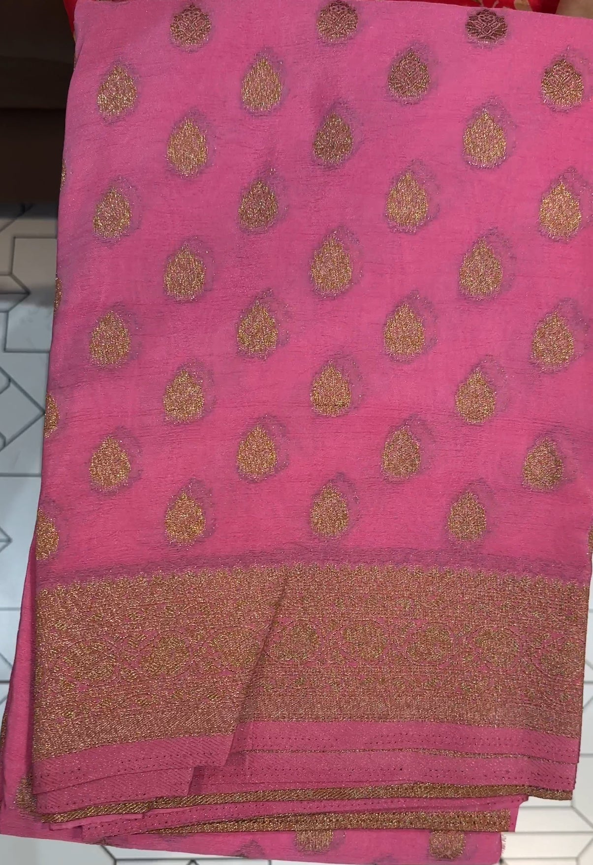 SEMI CRAPE SAREES - IHA 19724