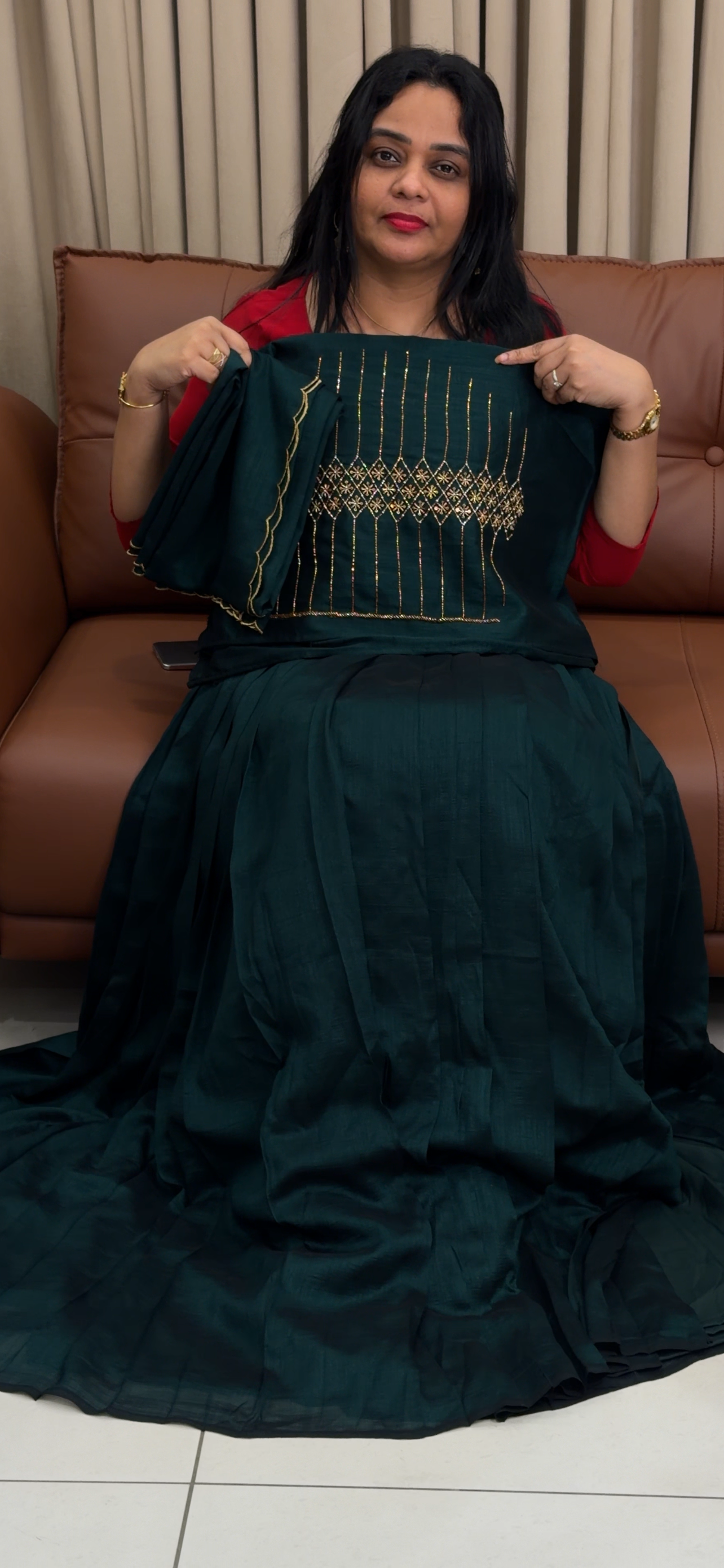IN-HOUSE SEMI STITCHED DHAVANI SETS - IHA 34518