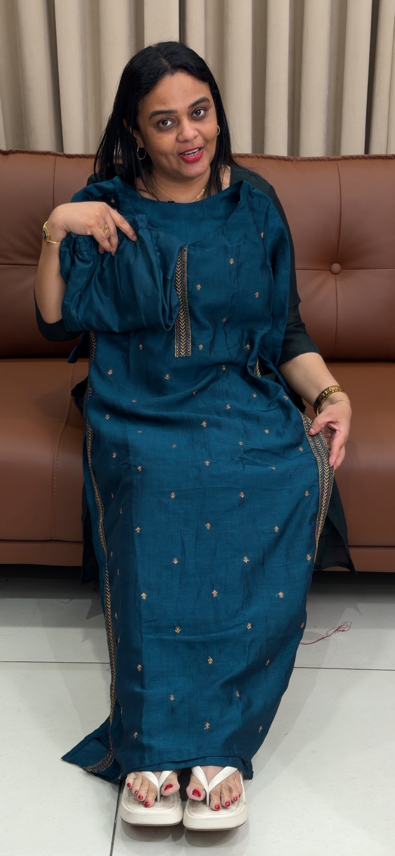 SEMI RAW SILK TOP AND BOTTOM - IHA 34318