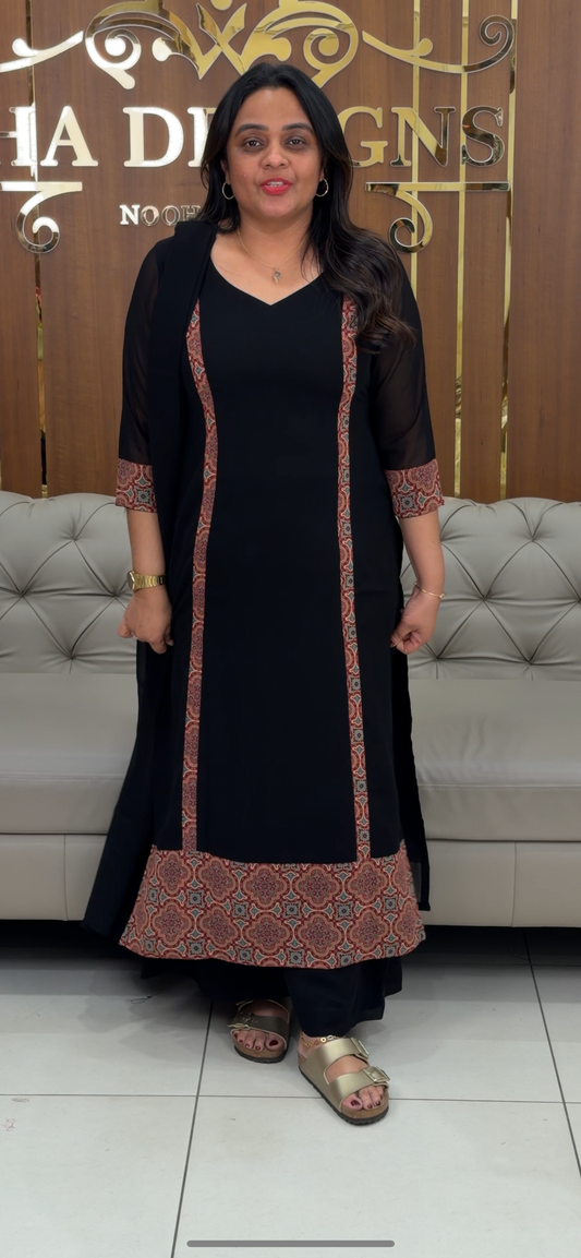 IHA'S IN-HOUSE FAUX GEORGETTE UNSTITCHED SALWAR SUITS - IHA 29757