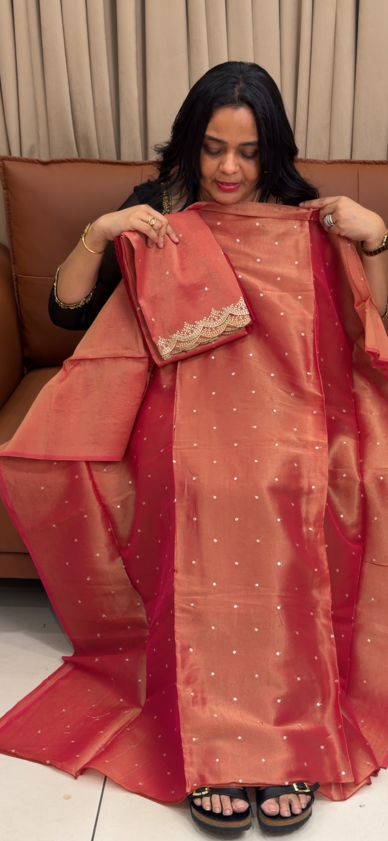 CRUSHED BANARASI UNSTITCHED SALWAR SUITS - IHA 35049