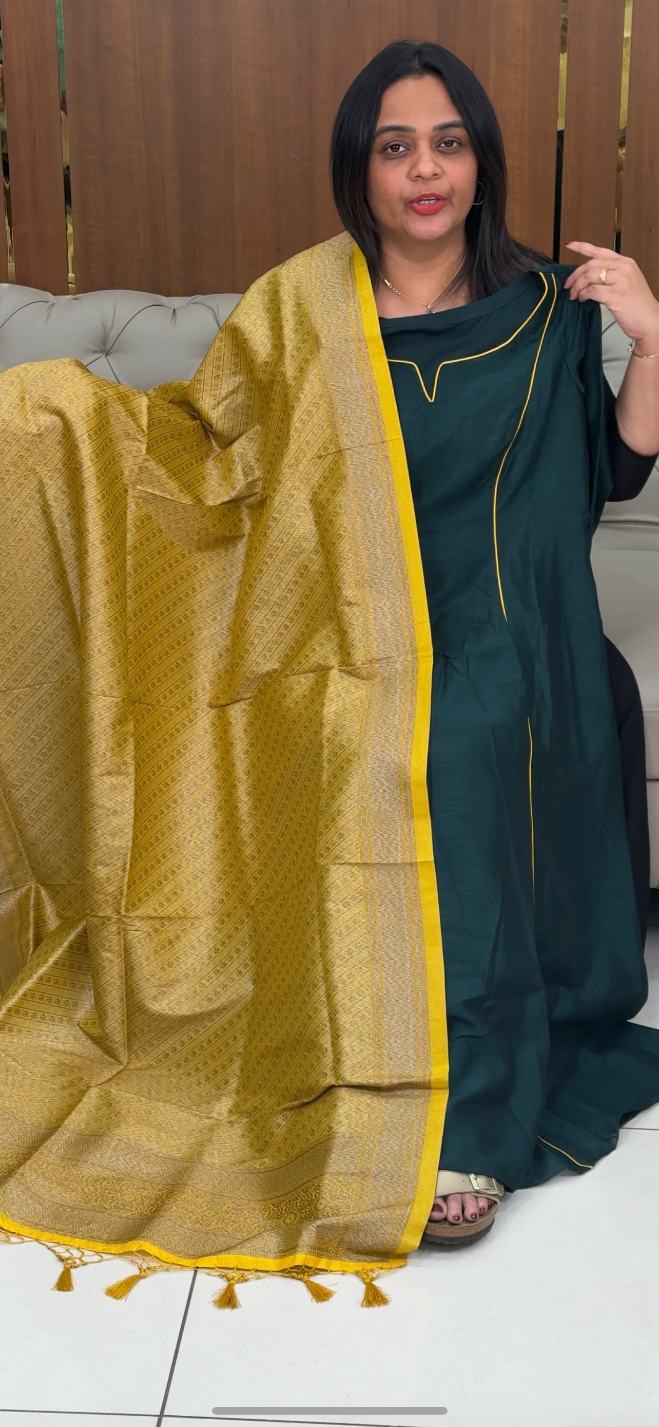 IHA'S IN-HOUSE LONG ALINE TOP AND DUPATTA  - IHA 29753