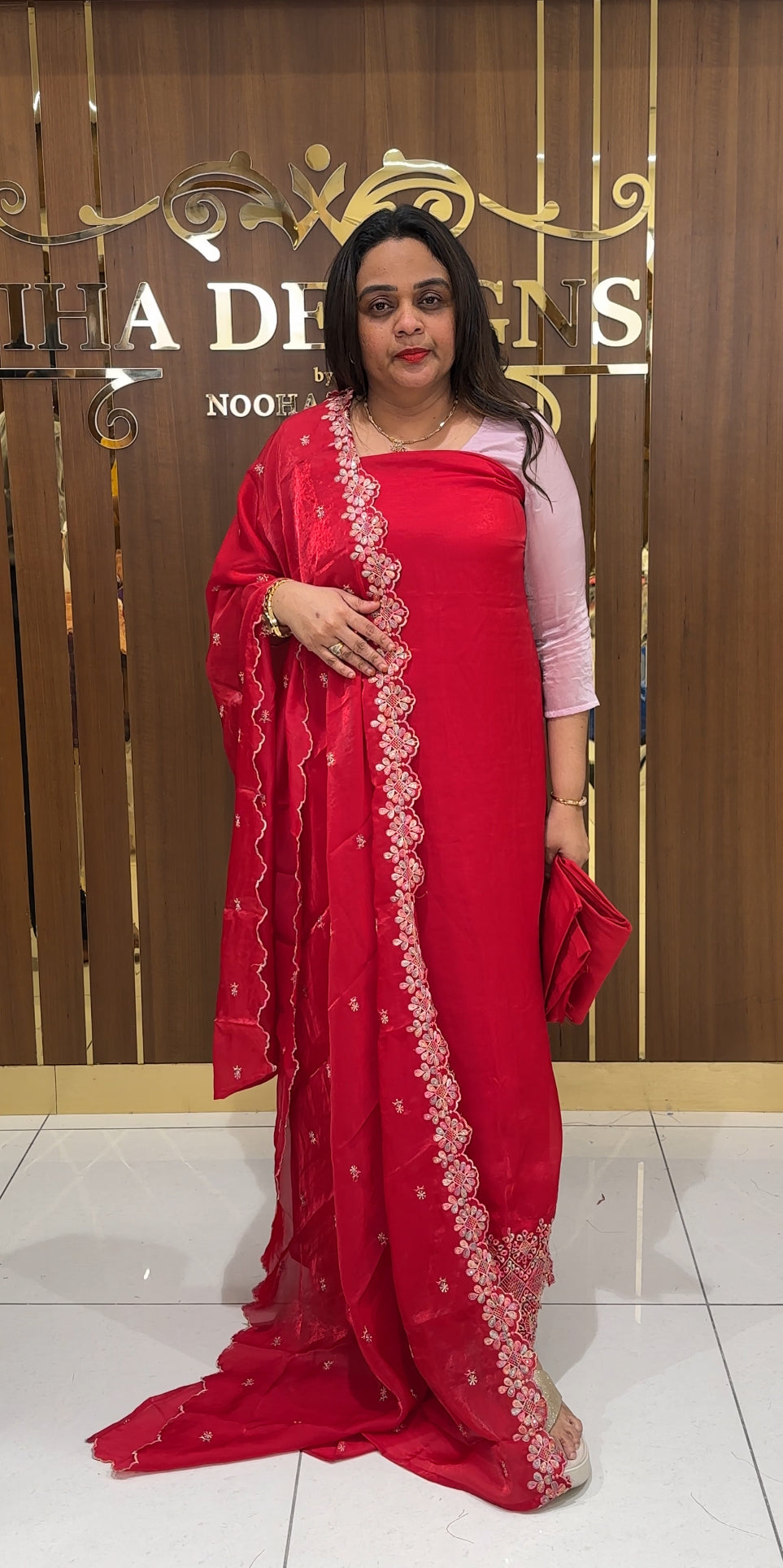VELVET ORGANZA UNSTITCHED SALWAR SUITS- IHA 23596