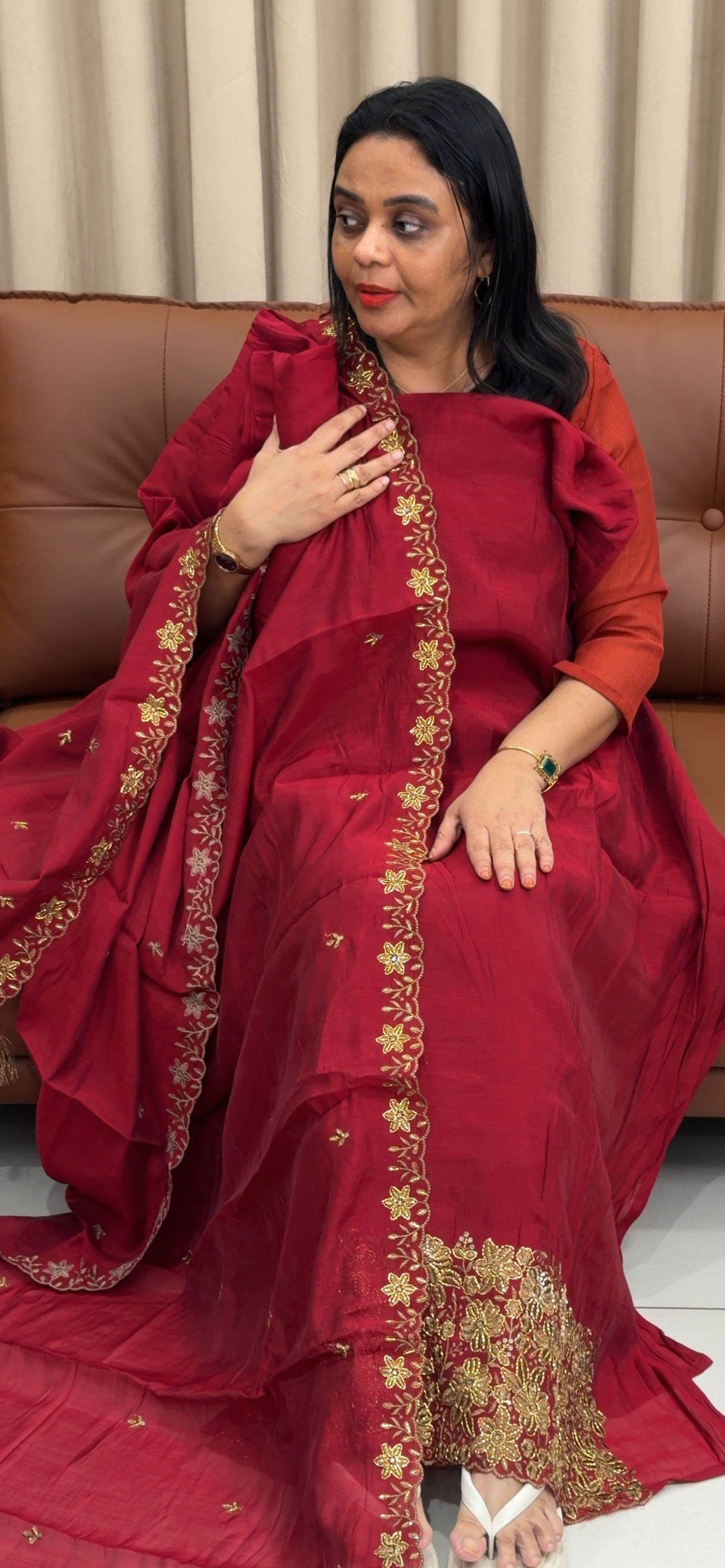 MUL CHANDERI UNSTITCHED SALWAR SUITS - IHA 33541