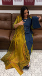 HAND WORKED COTTON TOP, BOTTOM AND DUPATTA -  IHA 15732