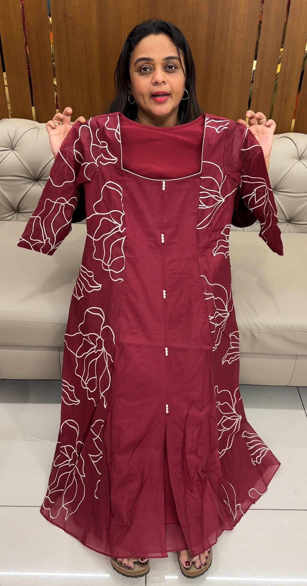 IHA'S IN-HOUSE MALAI CHANDERI ALINE TOPS - IHA 27004