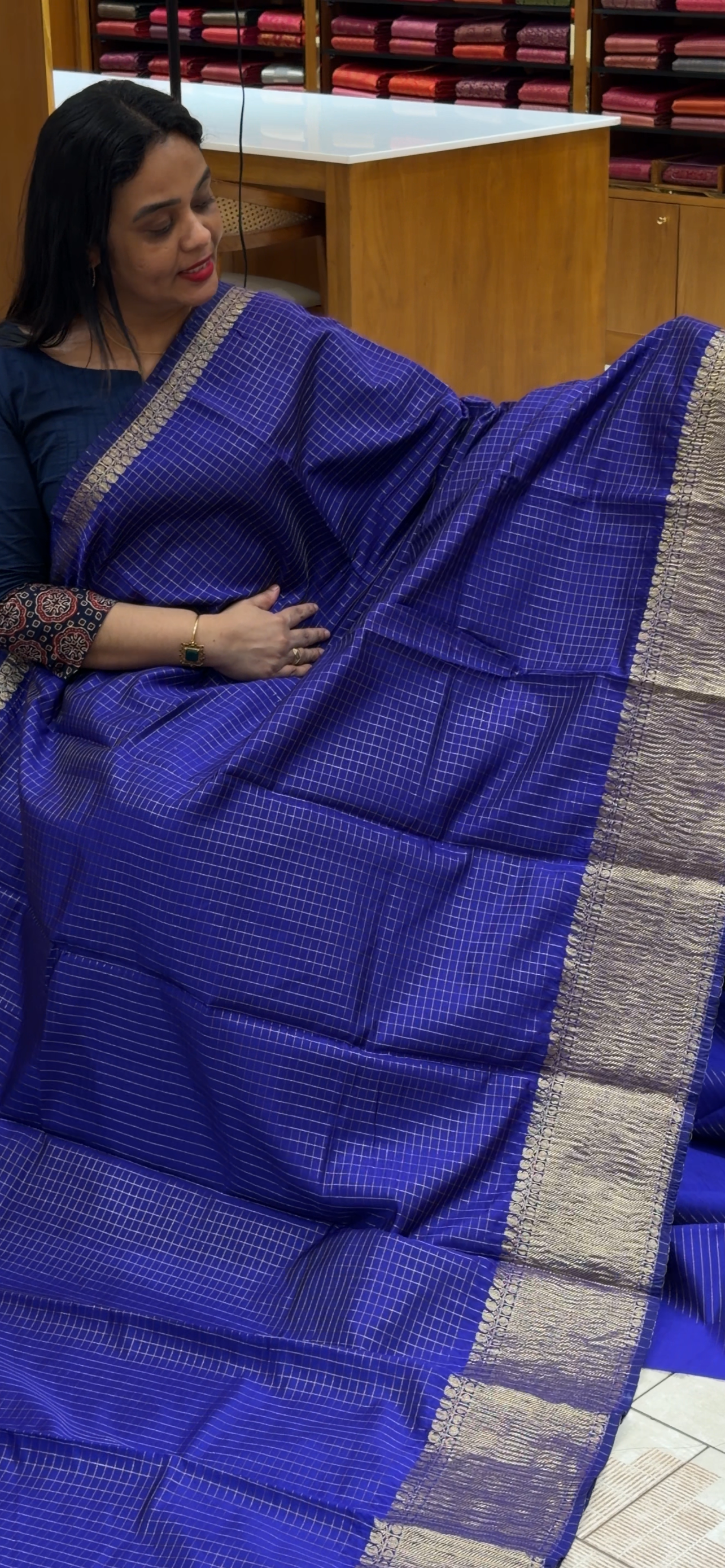SEMI BANARASI SAREES - IHA 34378
