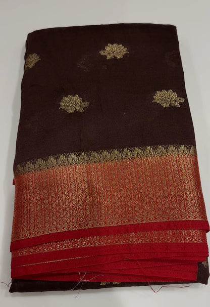 SEMI BANARASI SAREES - IHA 17481