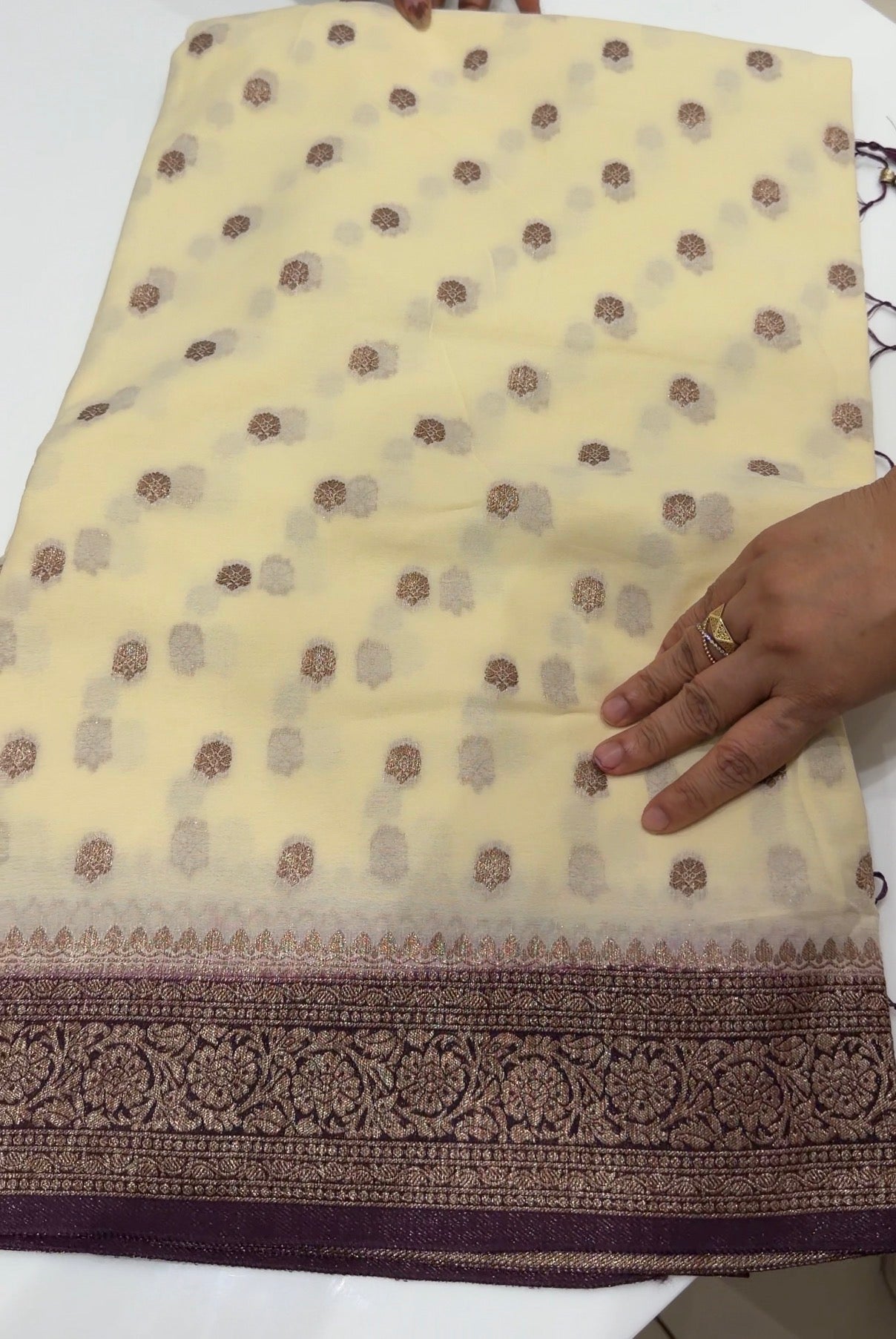 GEORGETTE BANARASI SAREES - IHA 34006