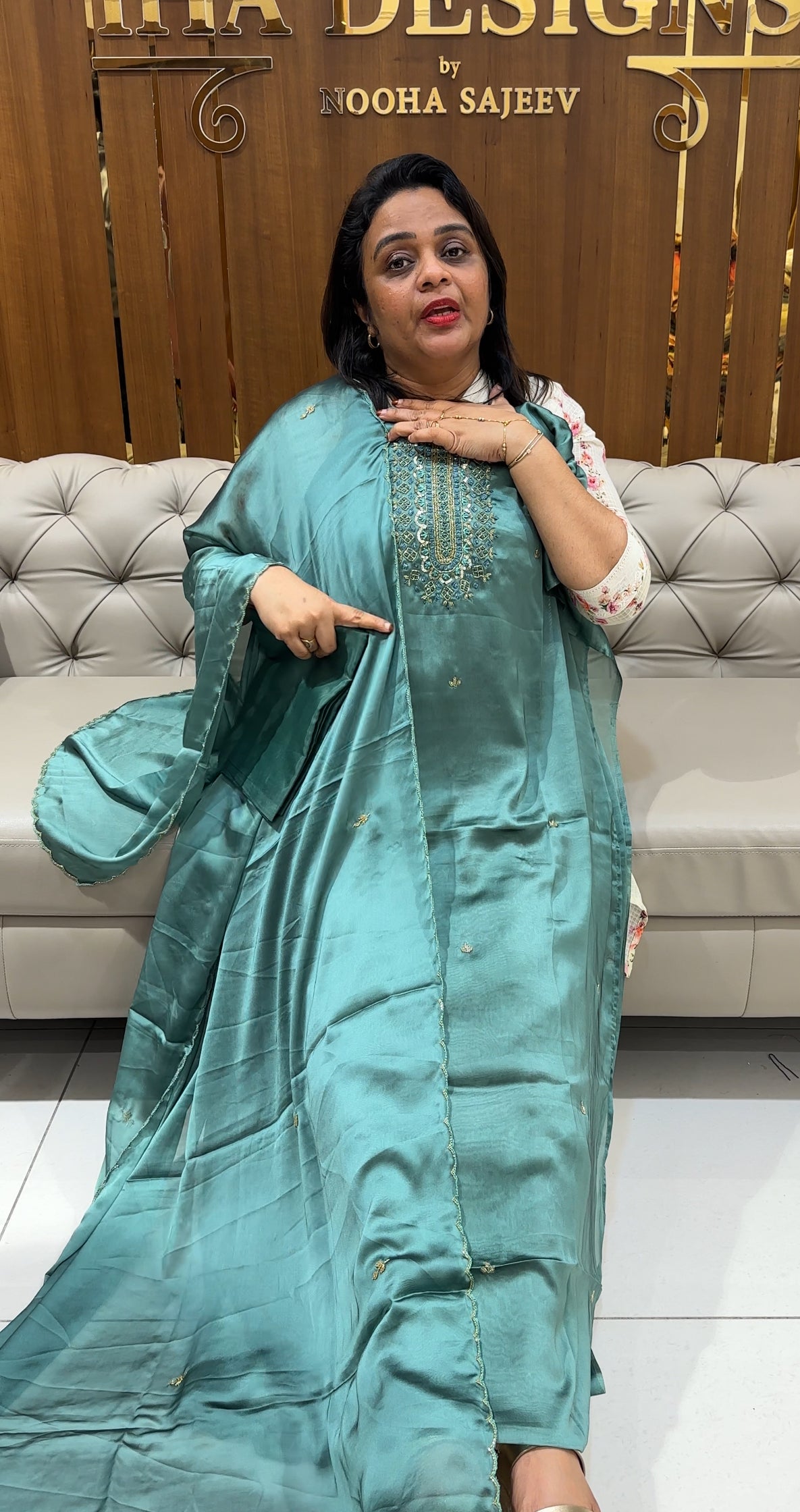 SILKY GEORGETTE UNSTITCHED SALWAR SUITS - IHA 25083