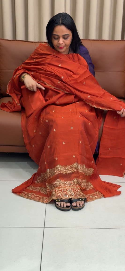 MALAI CHANDERI UNSTITCHED SALWAR SUITS - IHA 35289