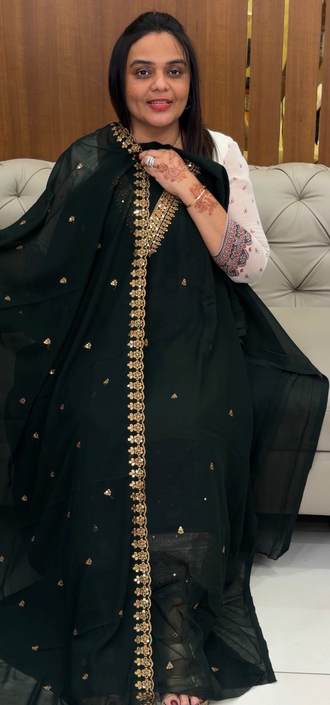 FAUX GEORGETTE UNSTITCHED SALWAR SUITS - IHA 33048
