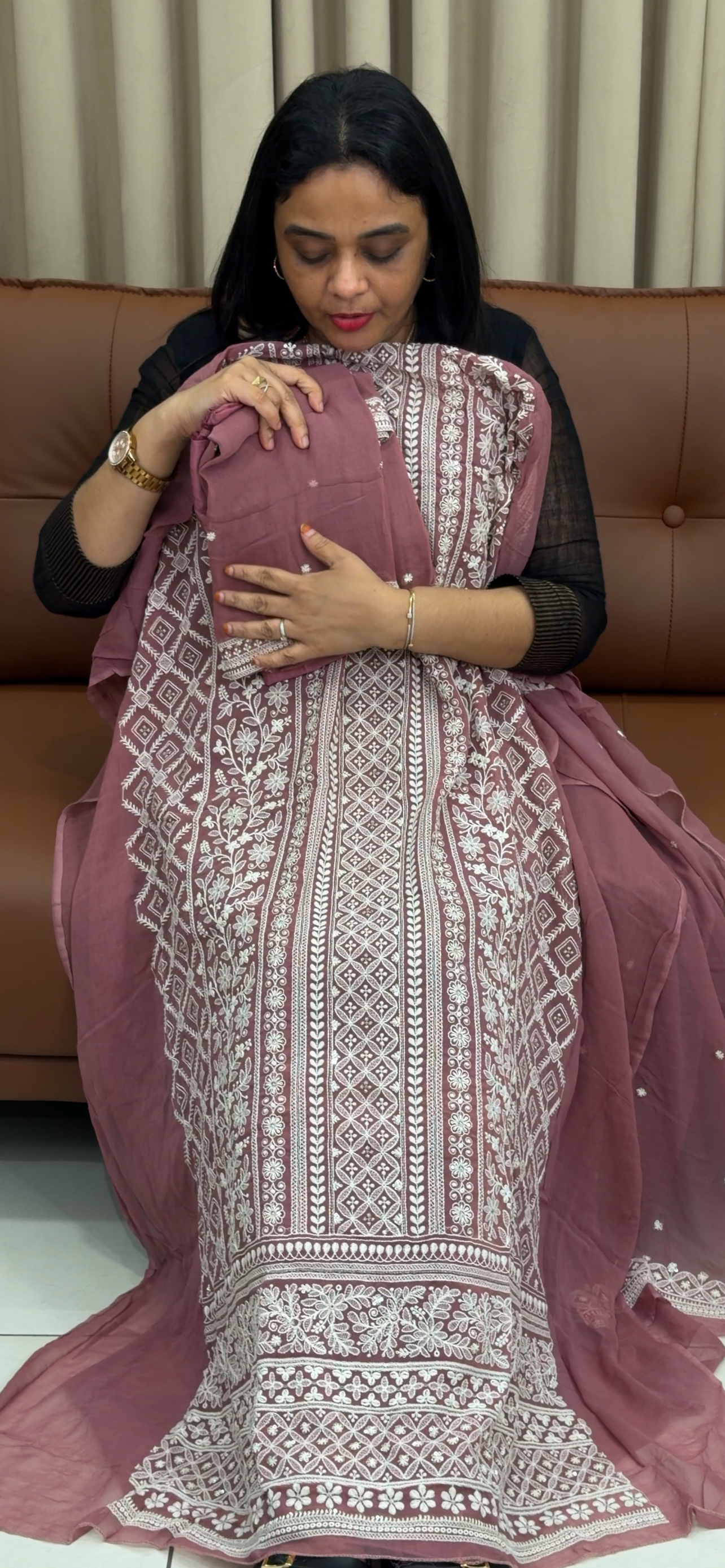 VISCOSE GEORGETTE UNSTITCHED SALWRA SUITS - IHA 33956