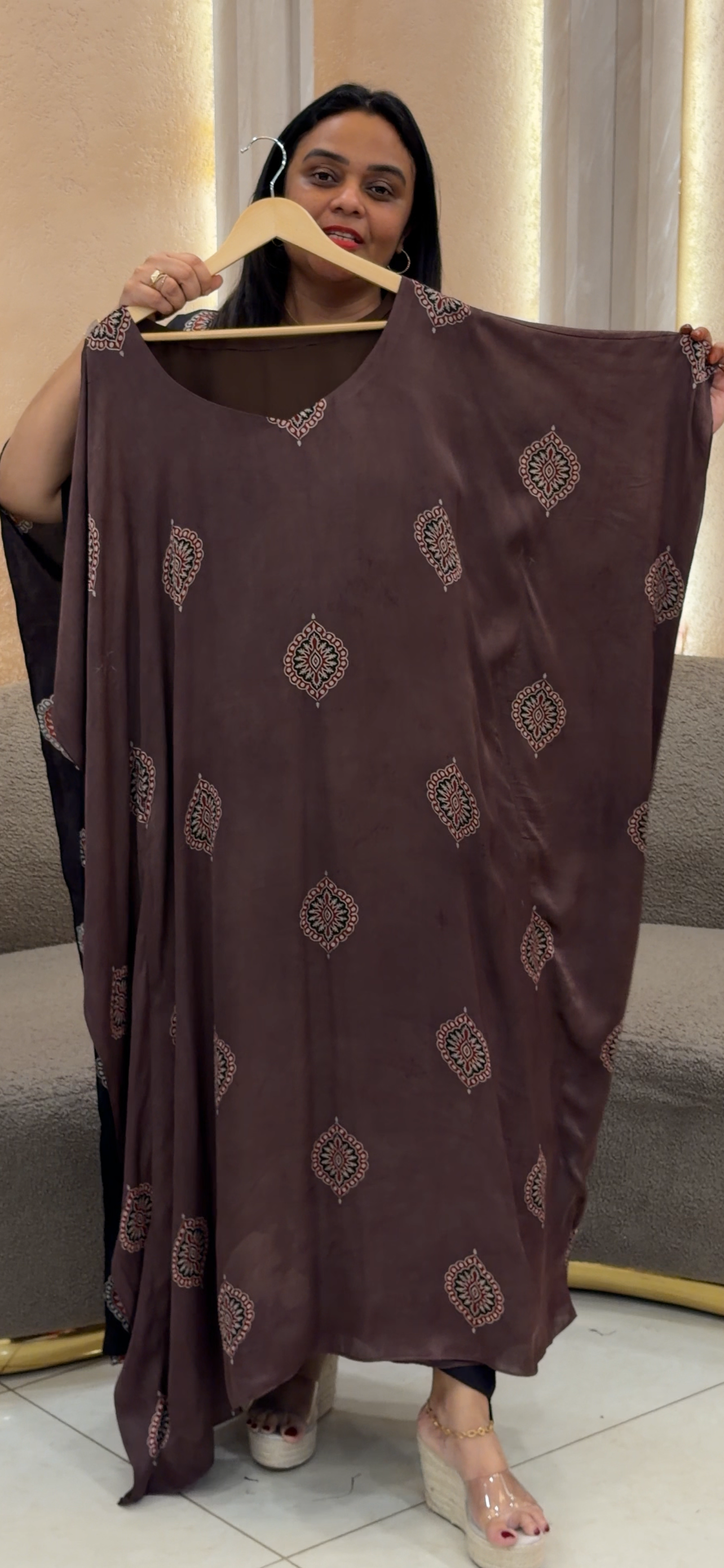 IHA'S IN- HOUSE MODAL SILK KAFTAN - IHA 33085