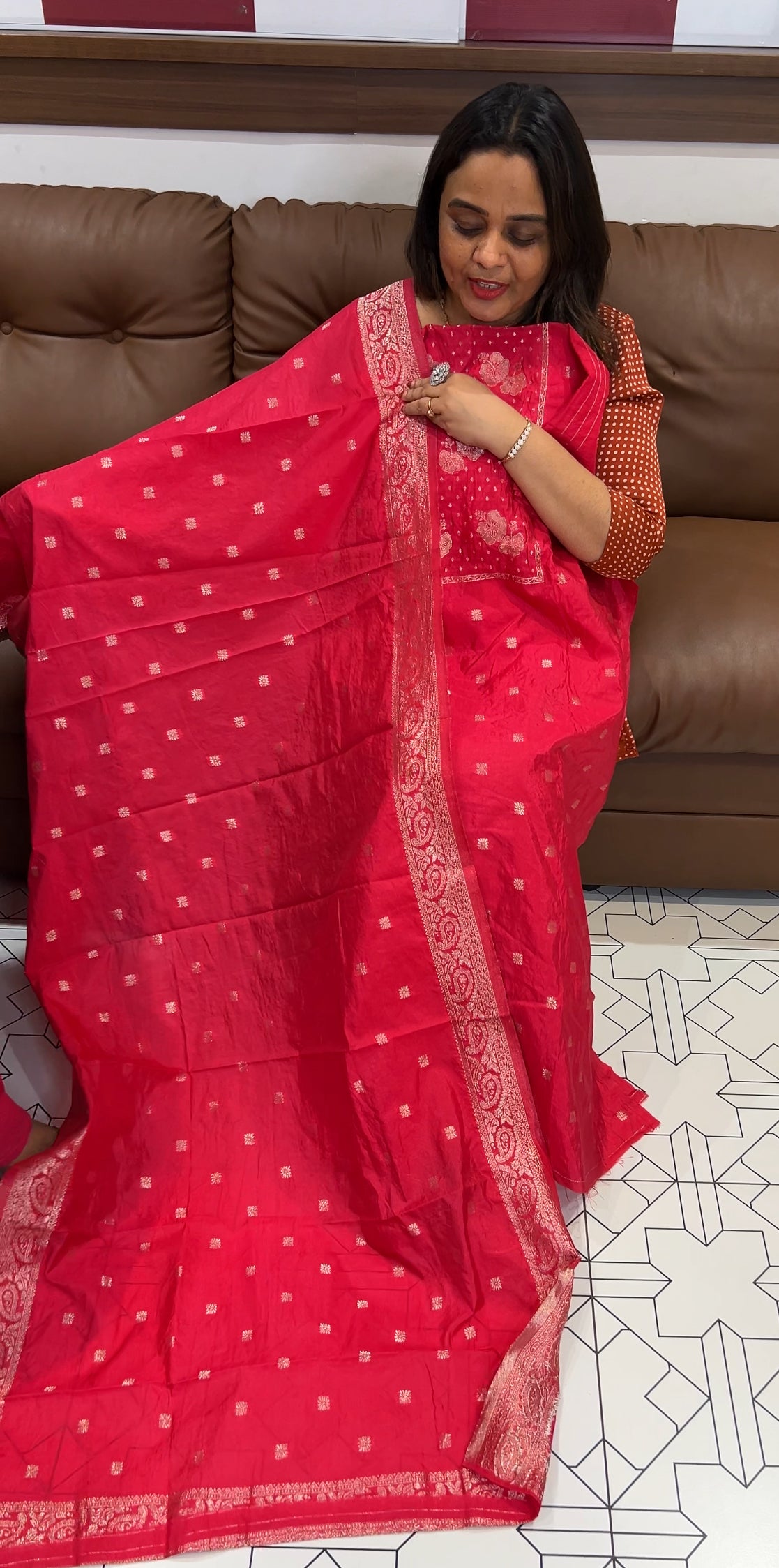 SEMI BANARASI UNSTITCHED SALWAR SUITS - IHA 22791
