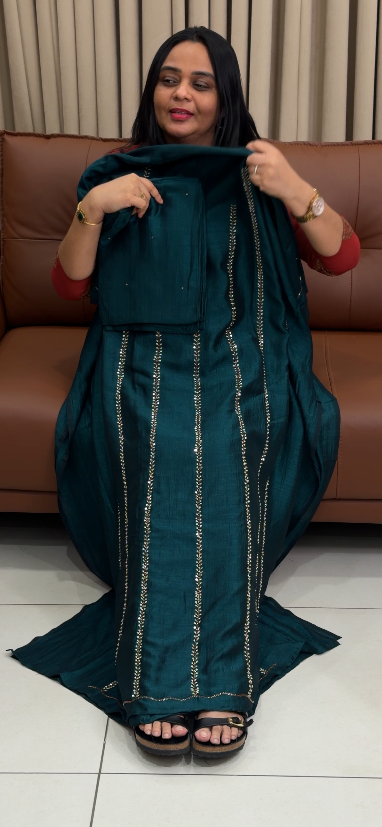 SEMI RAW SILK UNSTITCHED SALWRA SUITS - IHA 34708