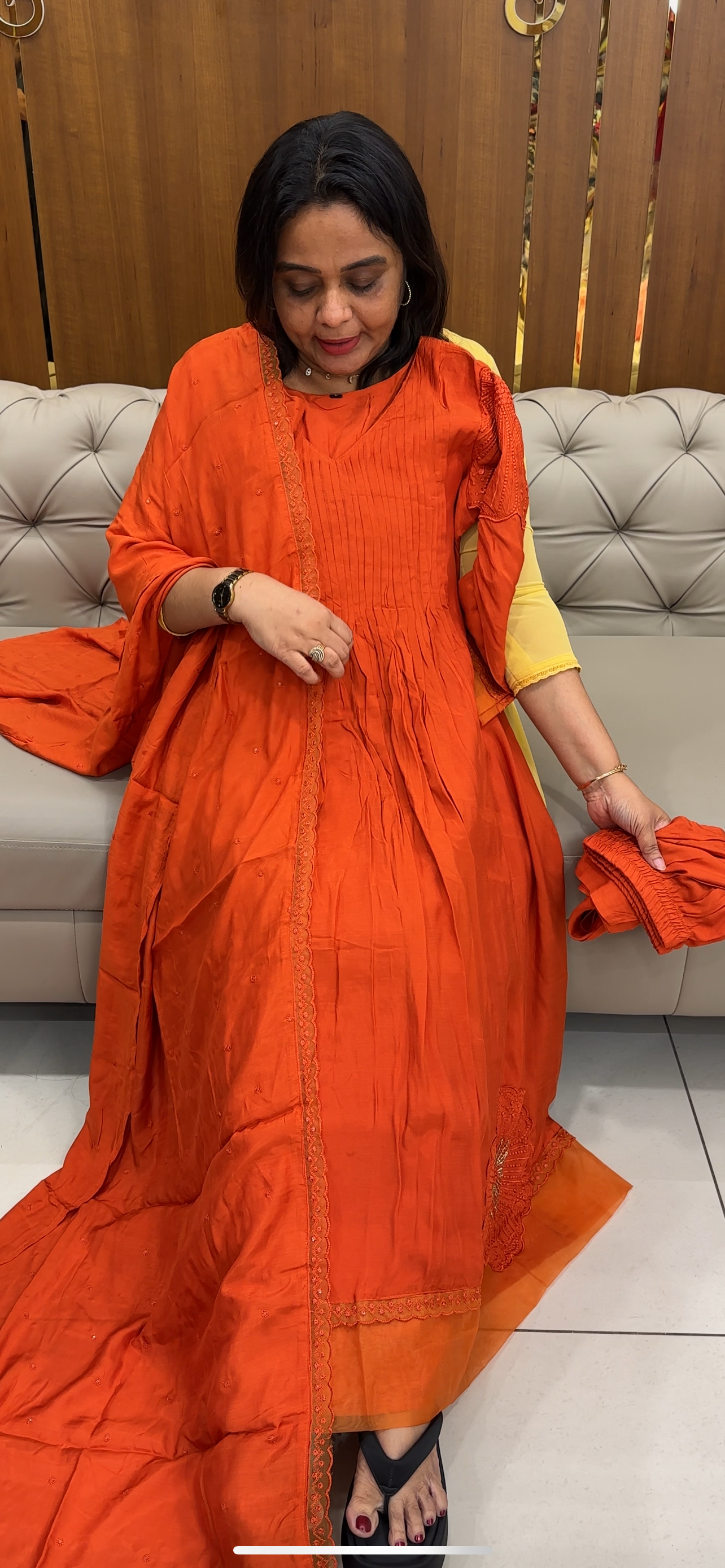 MUSLIN SILK TOP , BOTTOM AND DUPATTA - IHA 28615