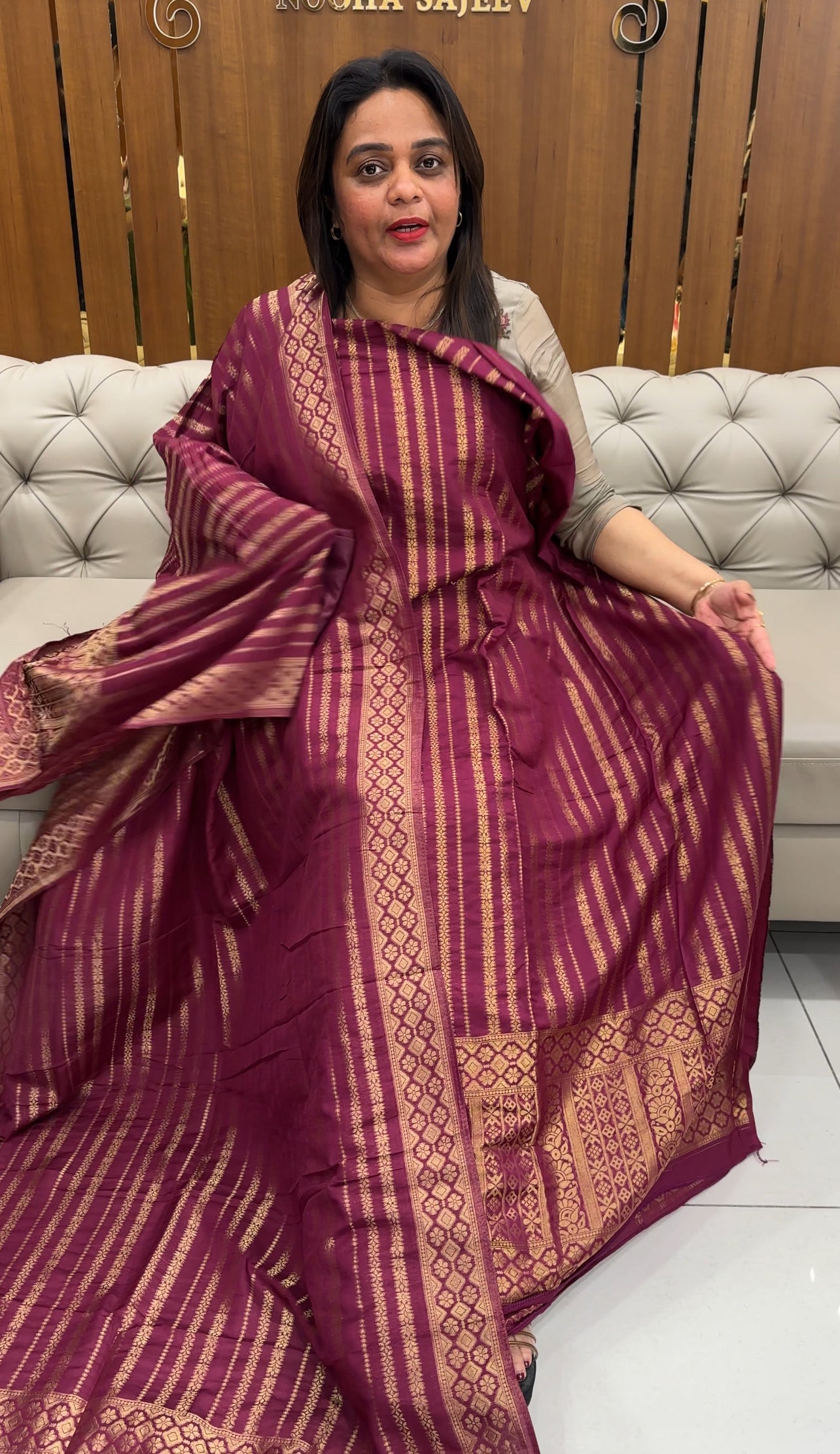 SEMI BANARASI UNSTITCHED SALWAR SUITA - IHA 25798