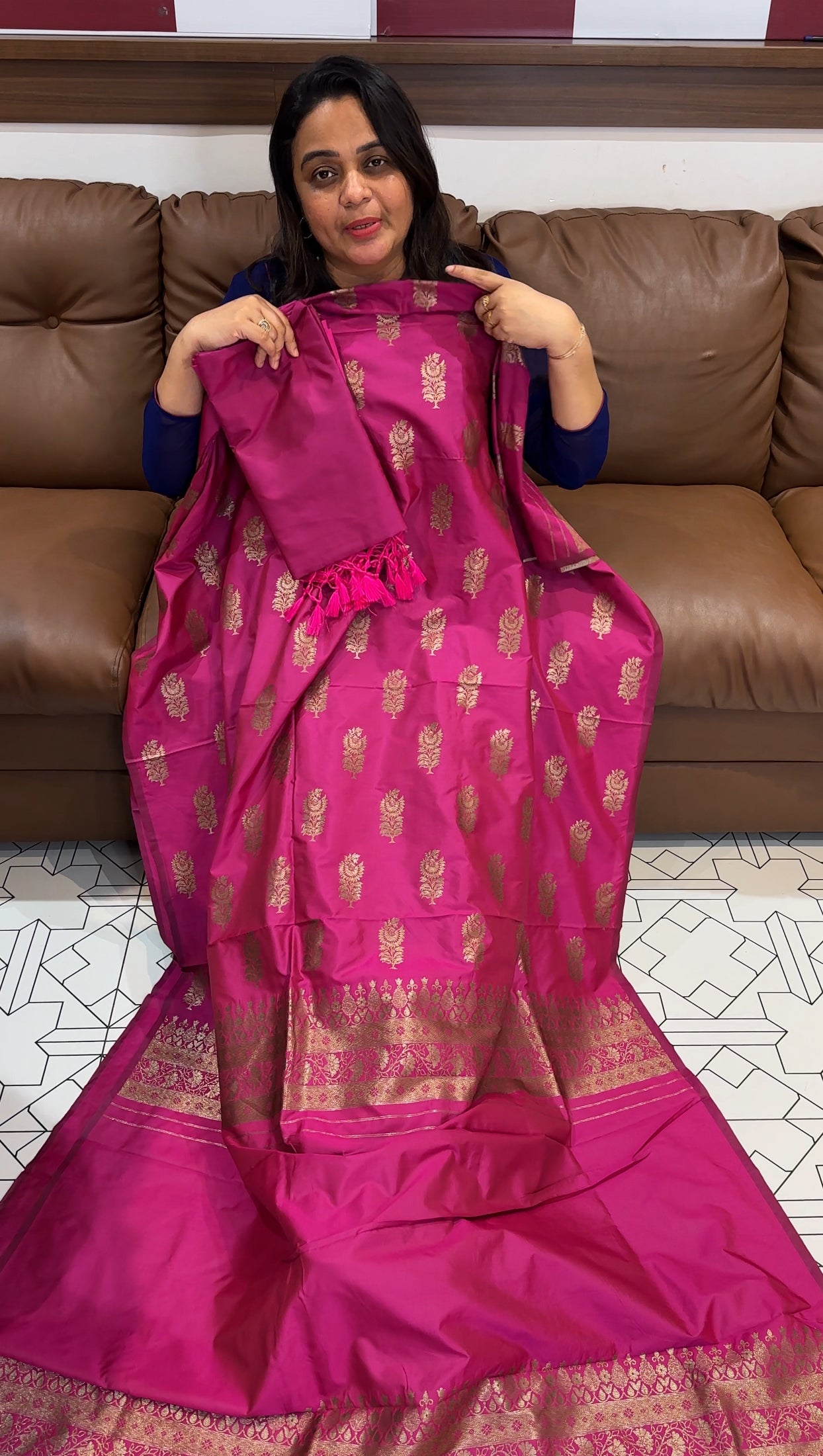 SEMI BANARASI UNSTITCHED SALWAR SUITS - IHA 28013