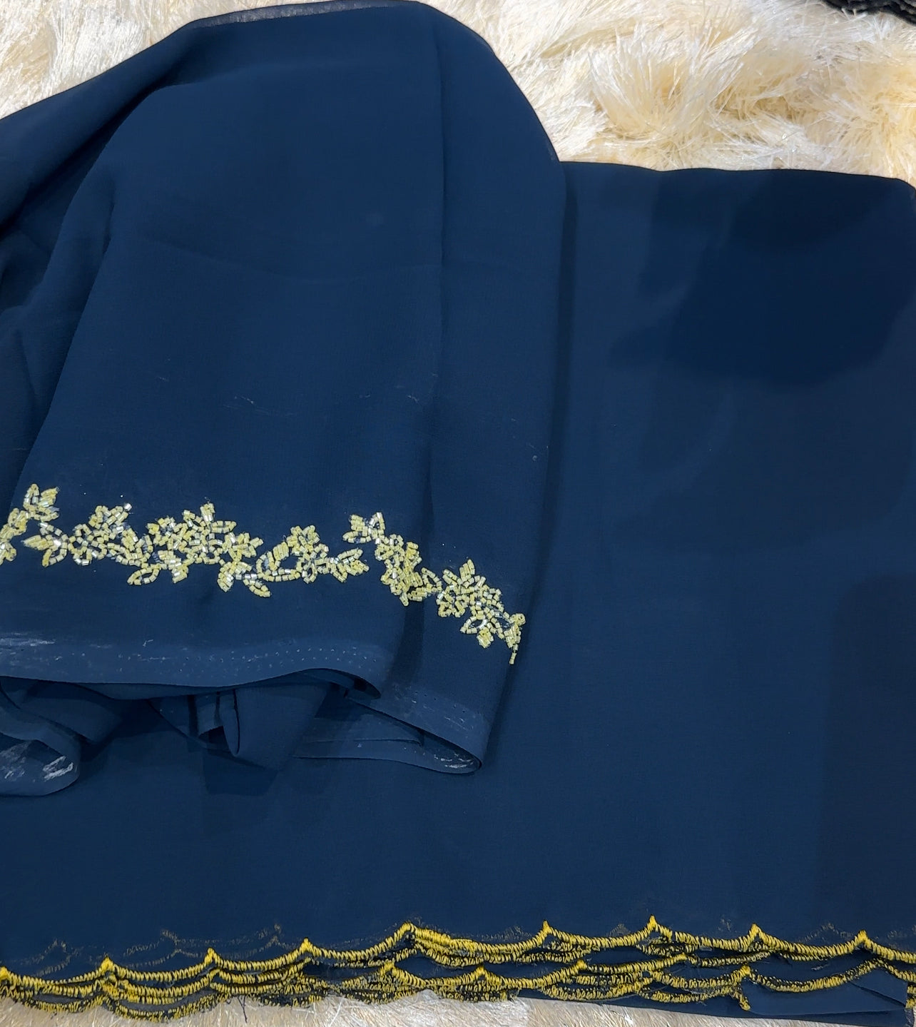 HAND WORKED GEORGETTE SAREES - IHA 27818